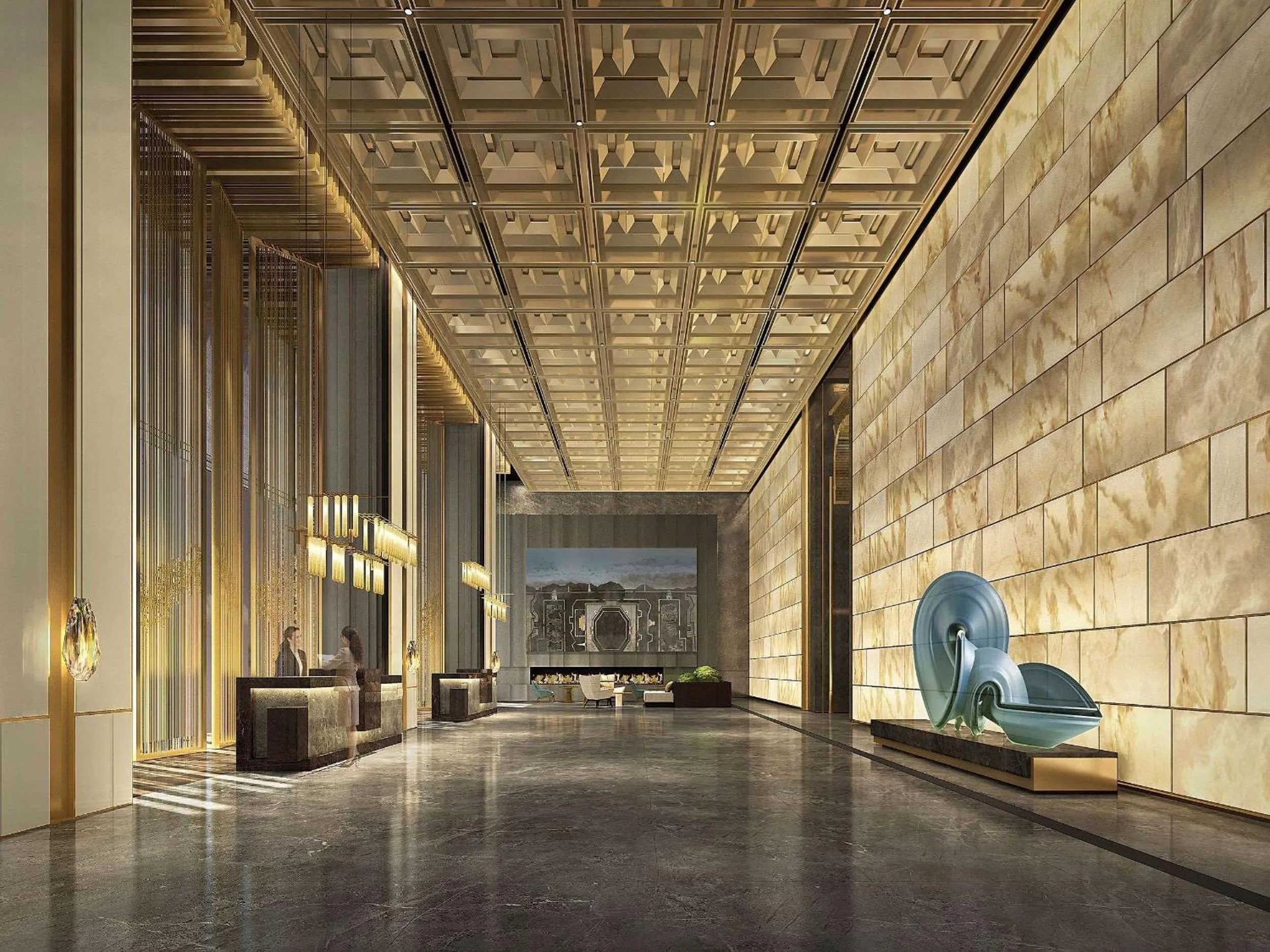 Lobby or reception in Kempinski Hotel Nanjing