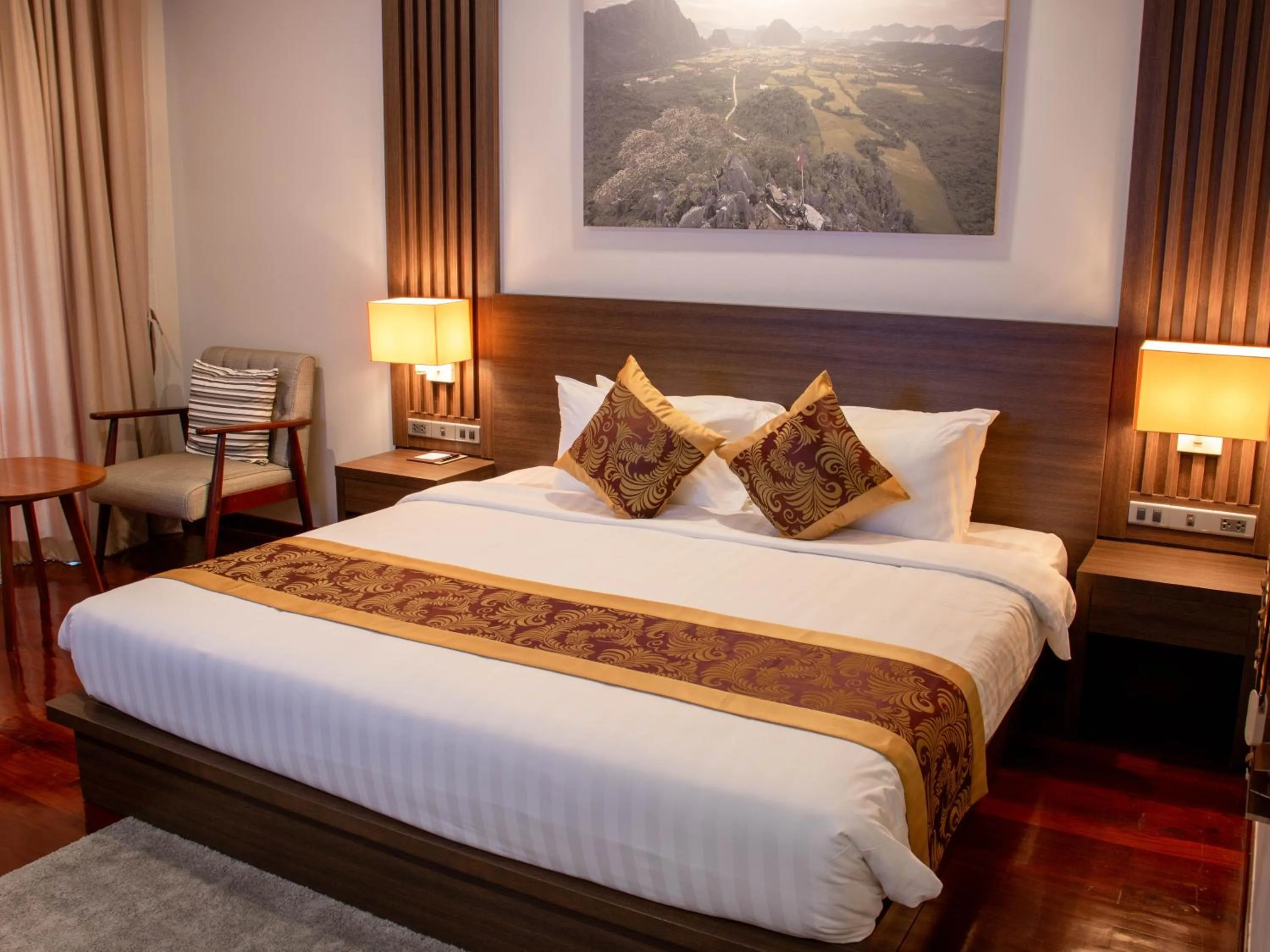 Bed in Tmark Resort Vangvieng