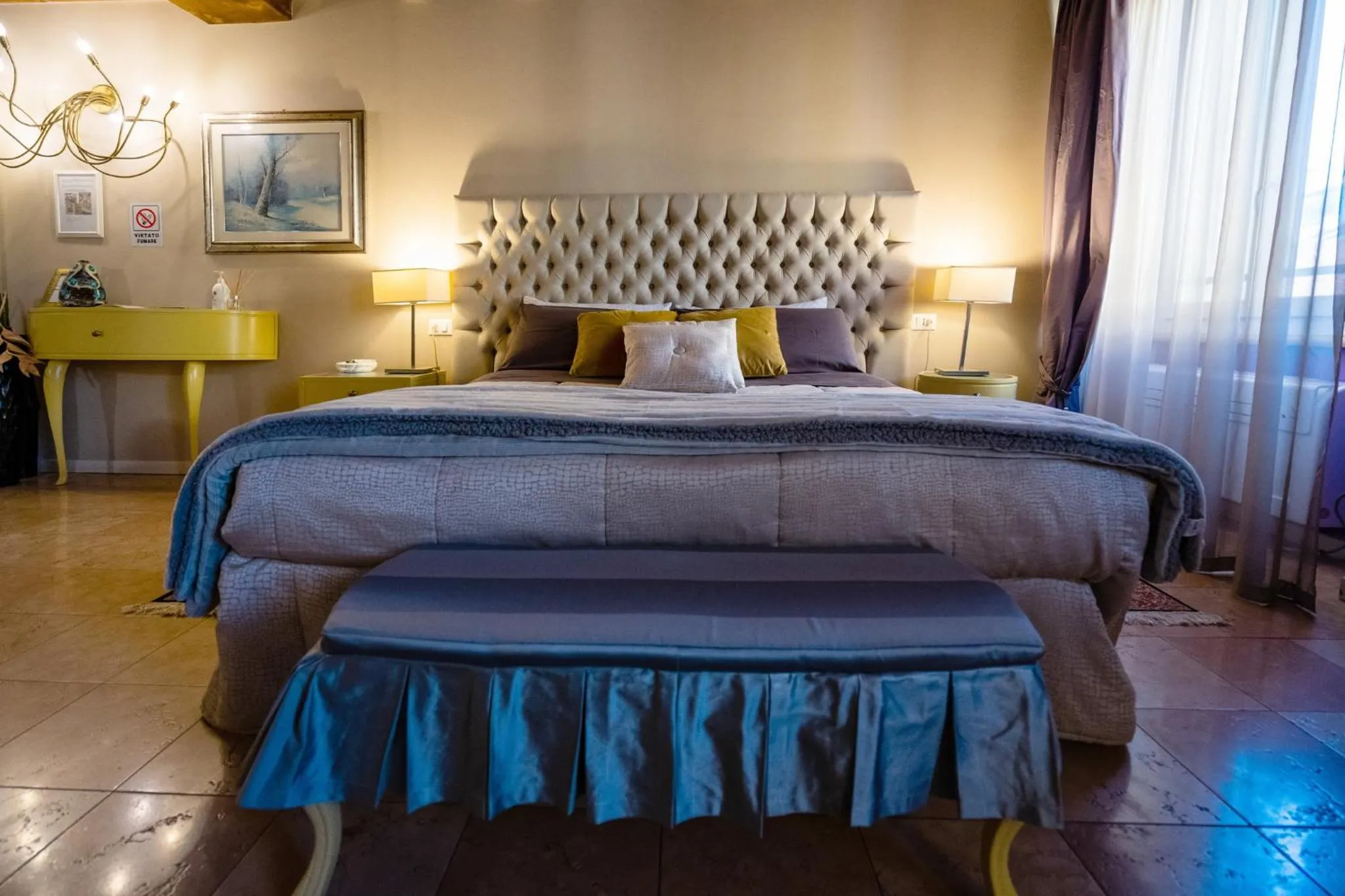 Photo of the whole room, Bed in Mazzini Suite