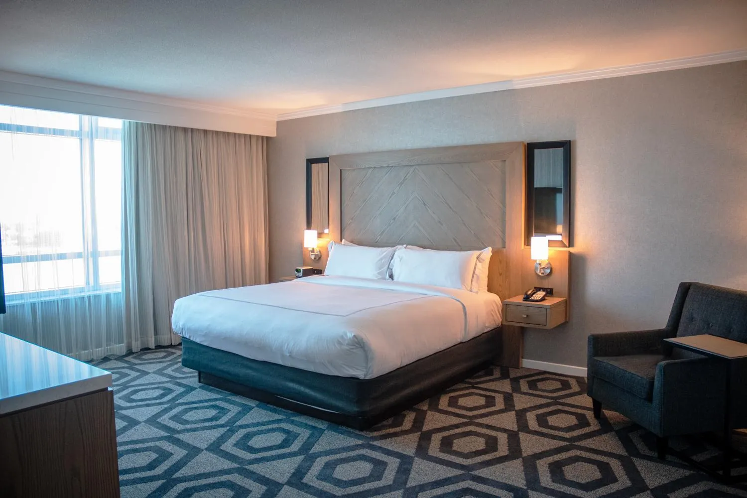 Bedroom, Bed in Caesars Windsor, A Caesars Destination