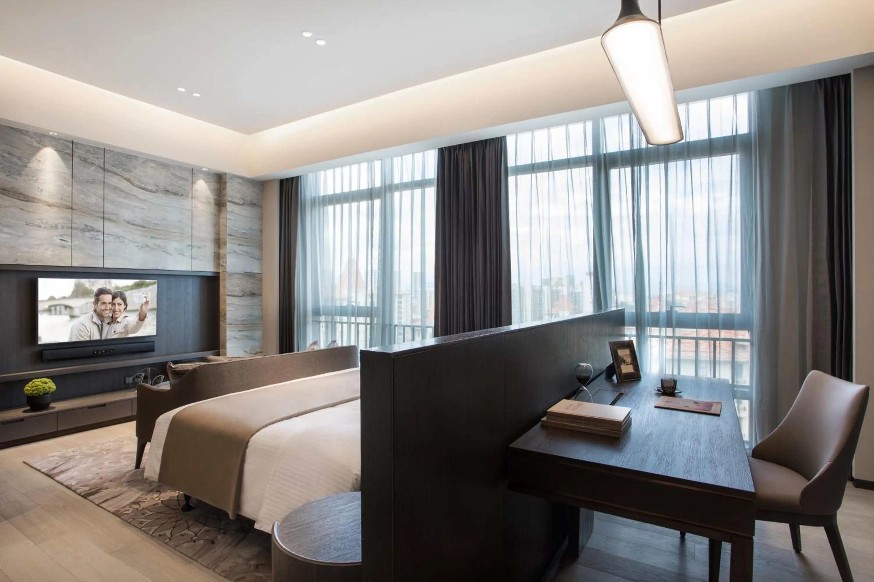 Living room, Bed in Ascott Songshan Lake Dongguan