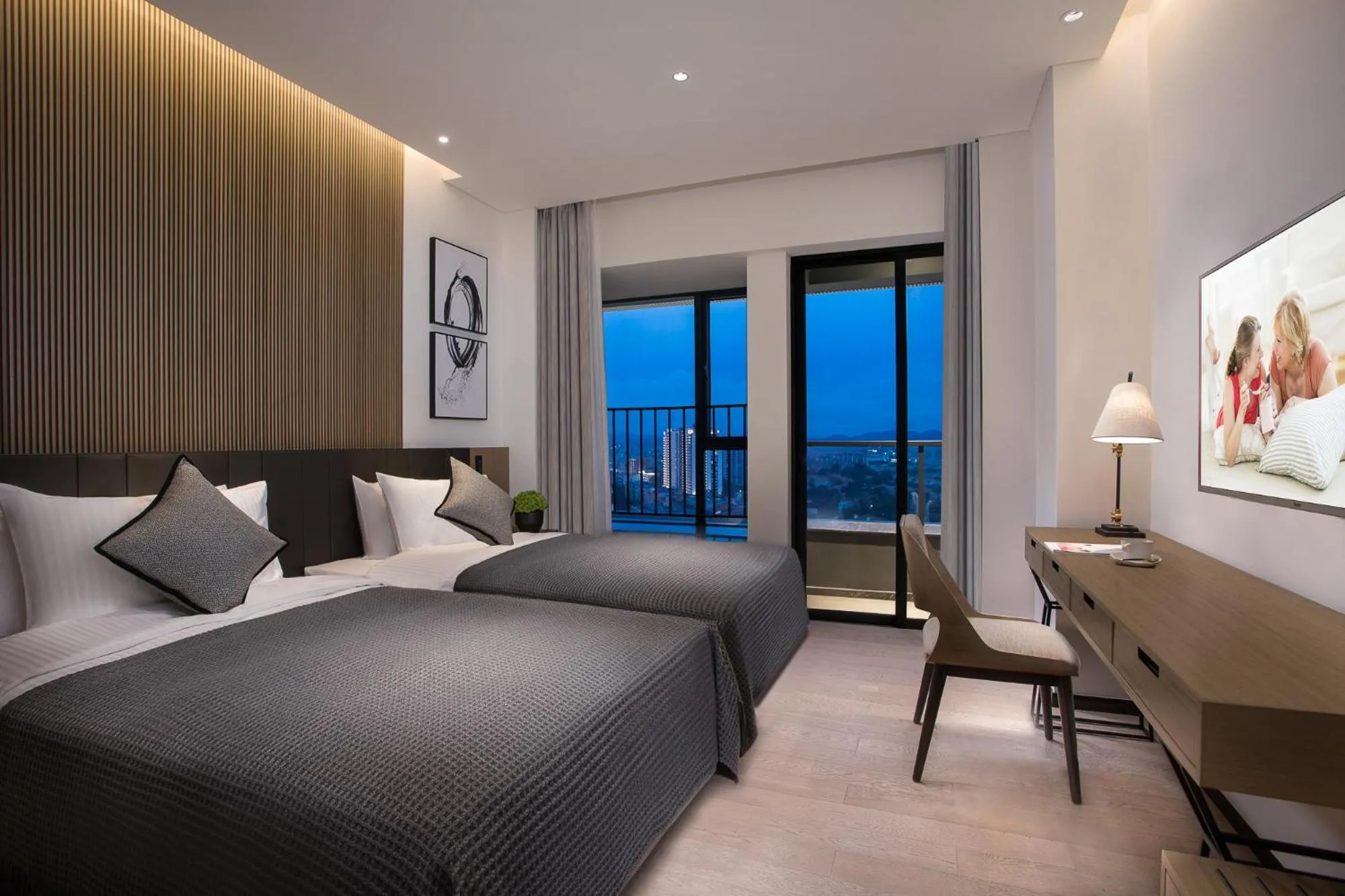 Decorative detail, Bed in Citadines Songshan Lake Dongguan