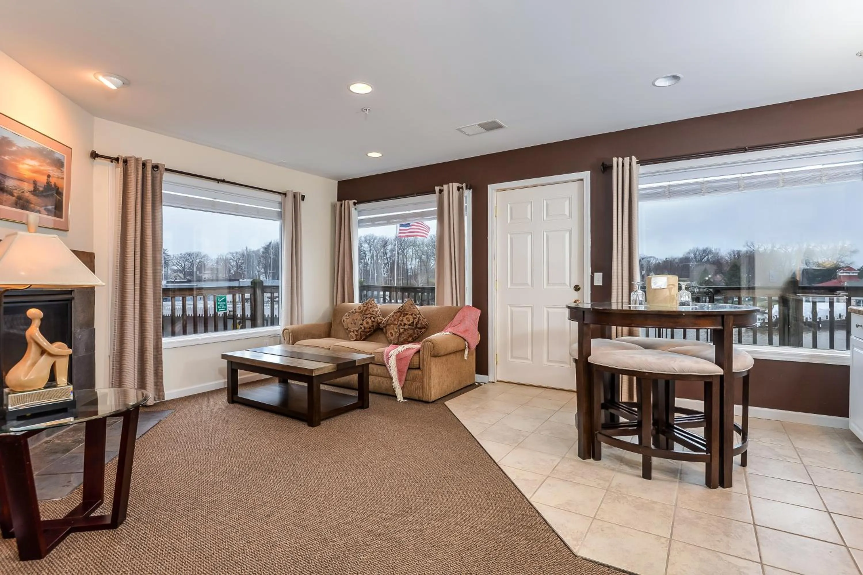 Seating area in Old Harbor Inn