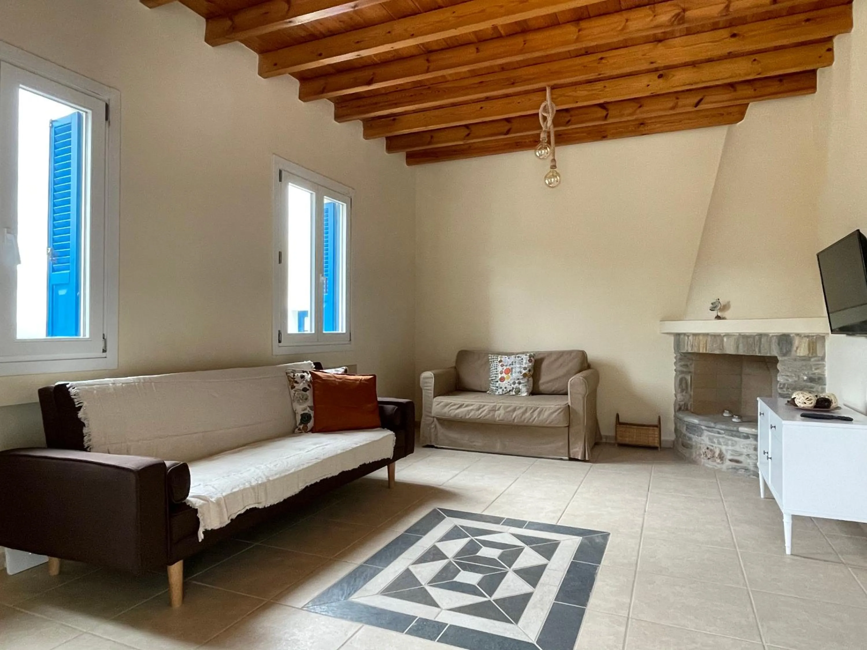 Living room in Monolithos Villas