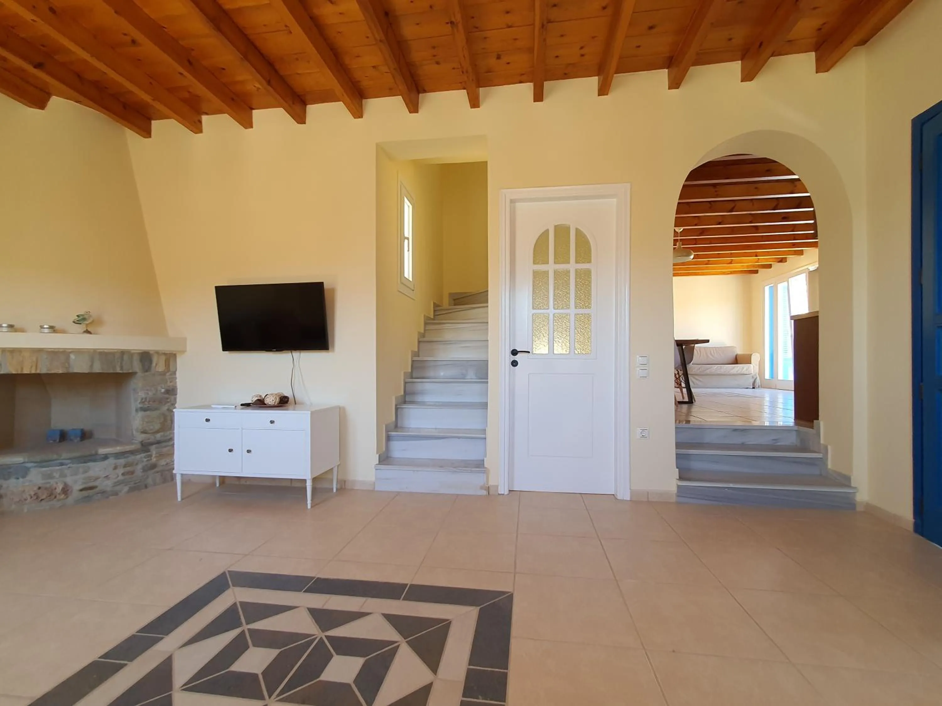 Living room in Monolithos Villas