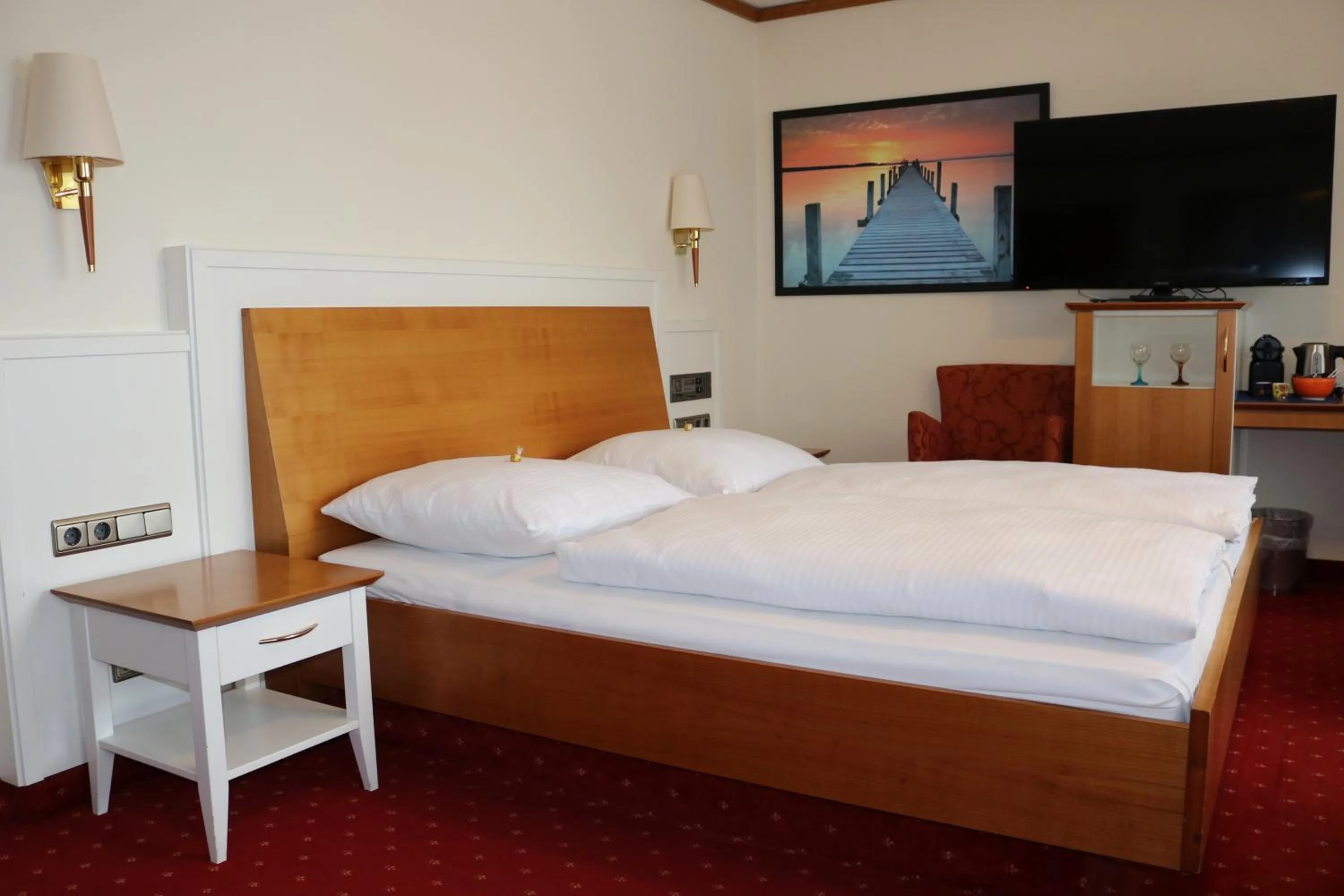 Bed in Seehotel Pegasus