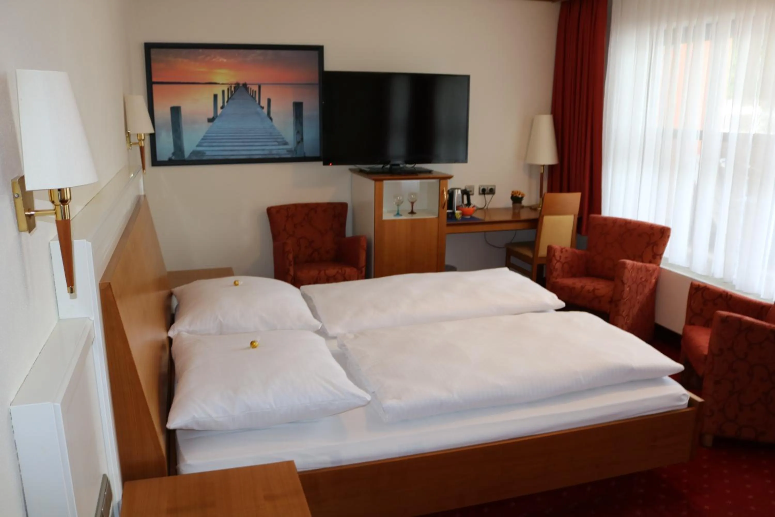 Bed in Seehotel Pegasus