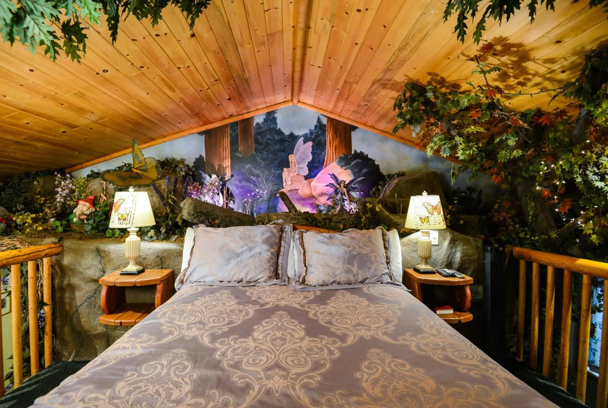 Bed in Castle Wood Theme Cottages- COUPLES ONLY