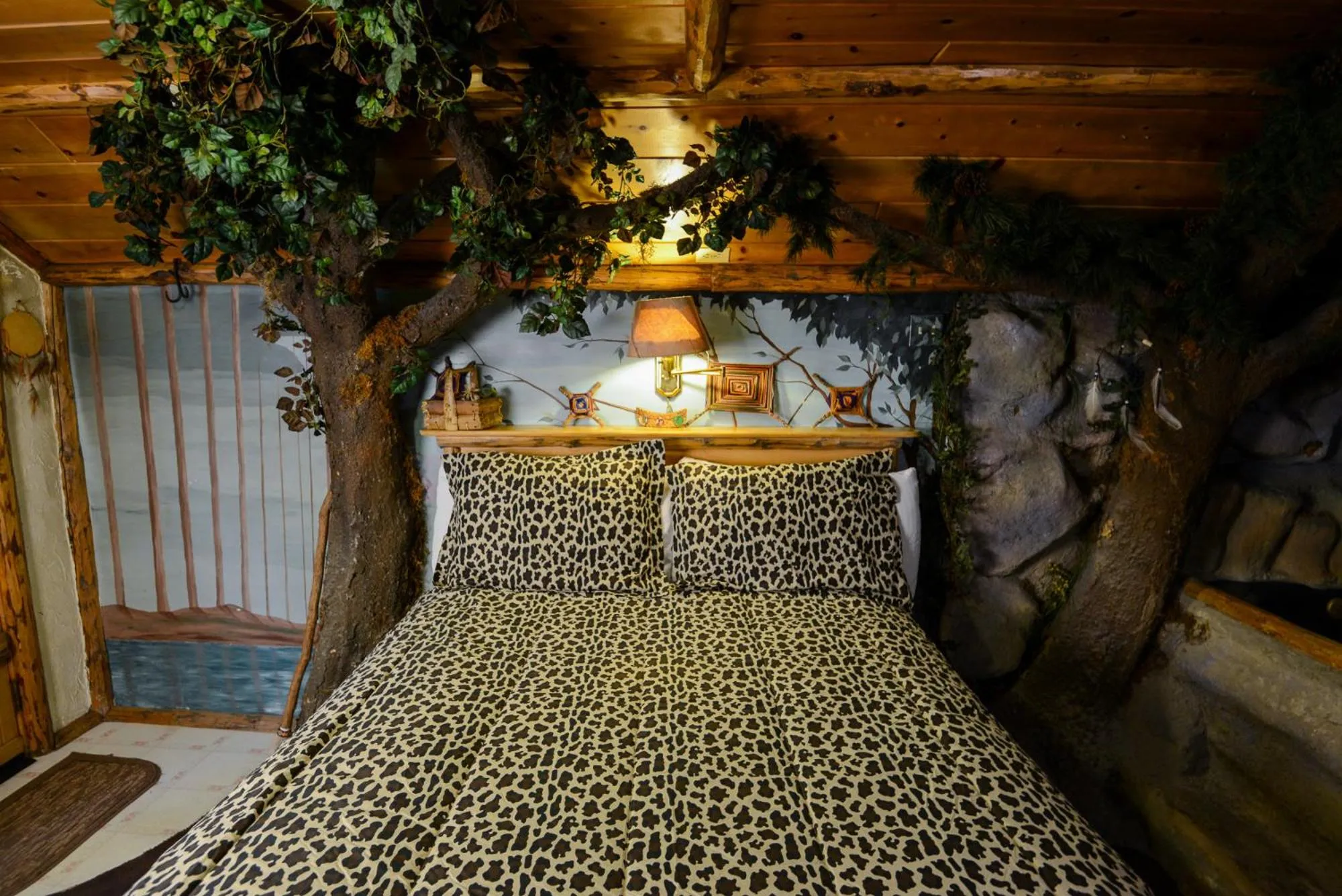 Bed in Castle Wood Theme Cottages- COUPLES ONLY