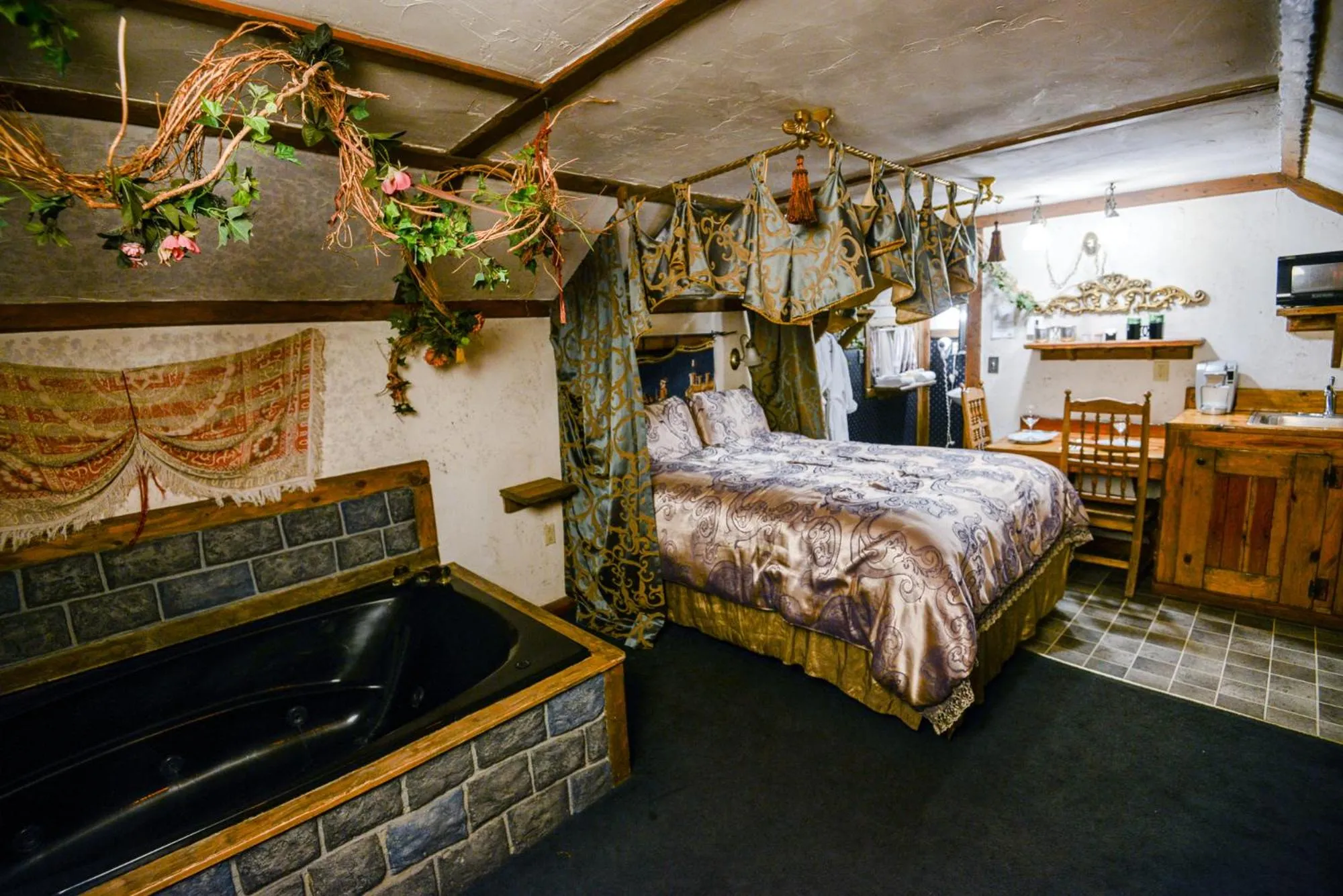 Bed in Castle Wood Theme Cottages- COUPLES ONLY