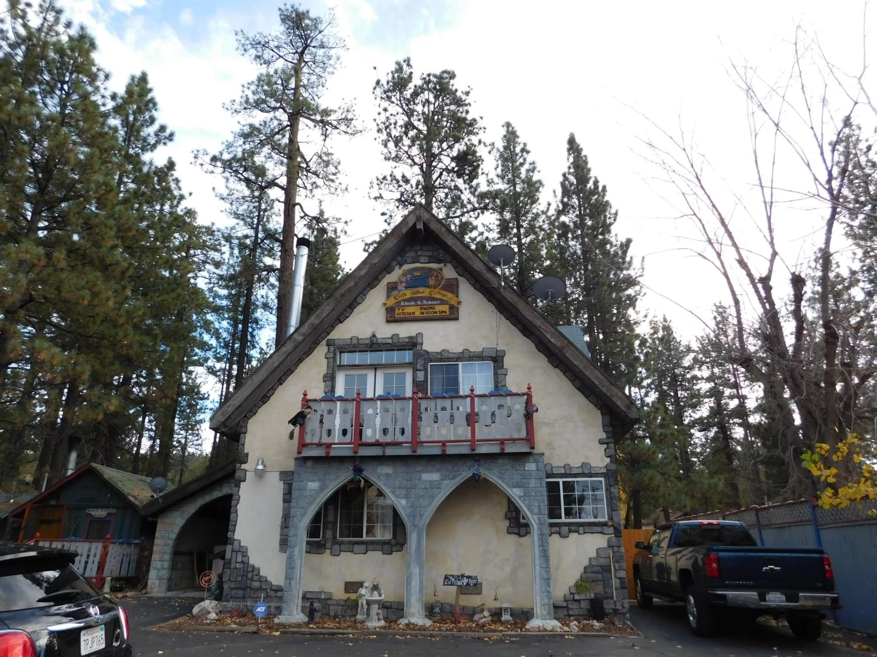 Facade/entrance in Castle Wood Theme Cottages- COUPLES ONLY
