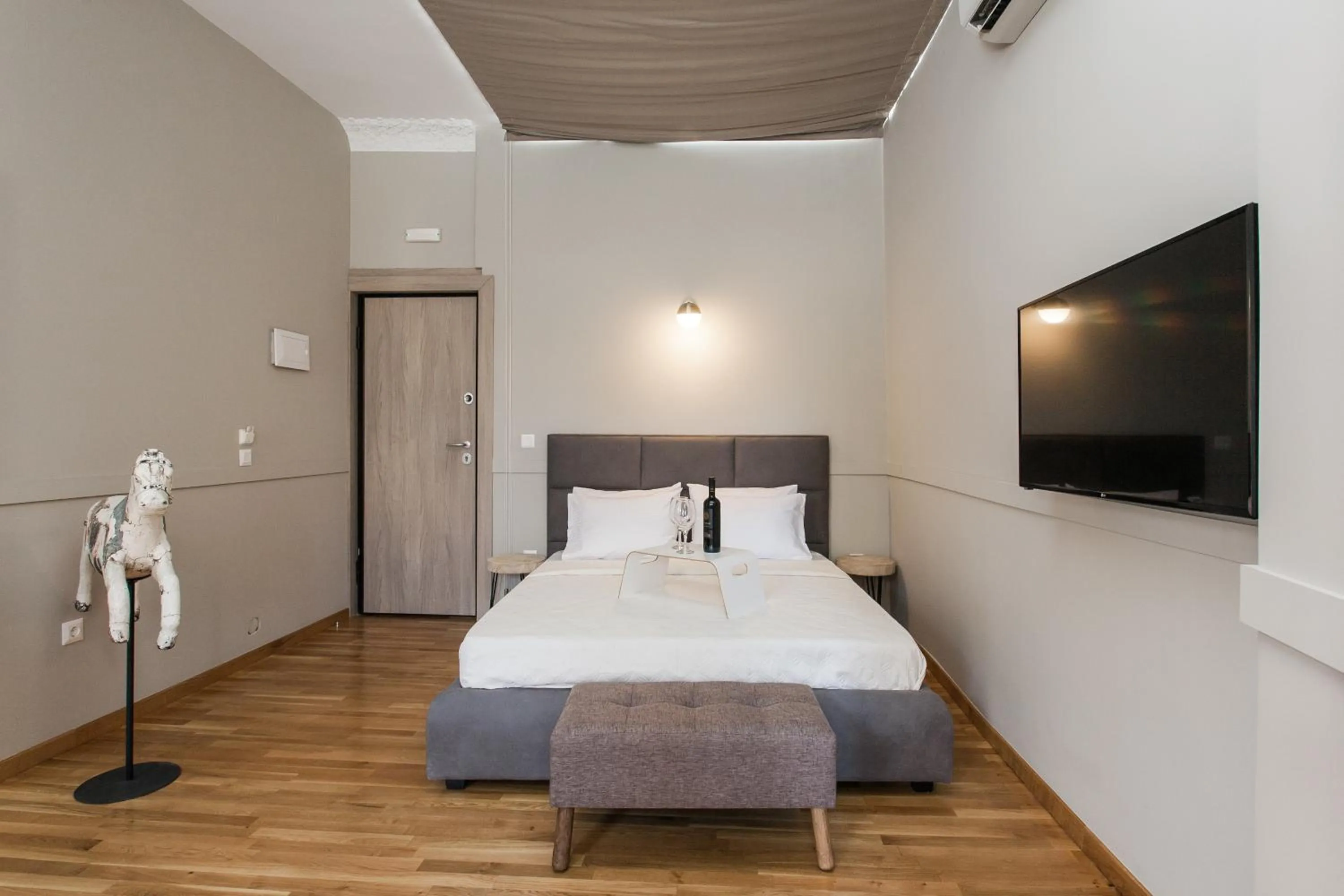 Bed in Step One | Luxury Suites right in the heart of Acropolis next to metro station