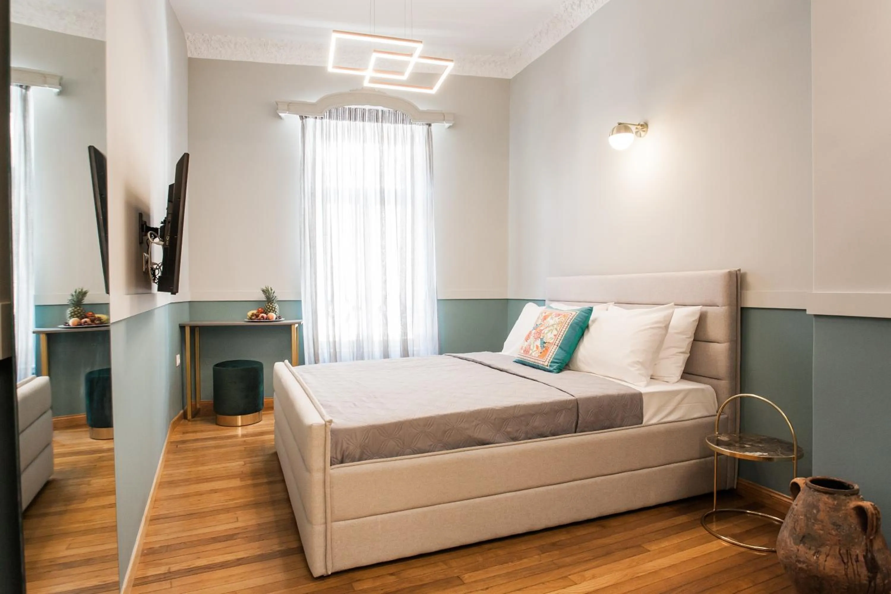 Bed in Step One | Luxury Suites right in the heart of Acropolis next to metro station