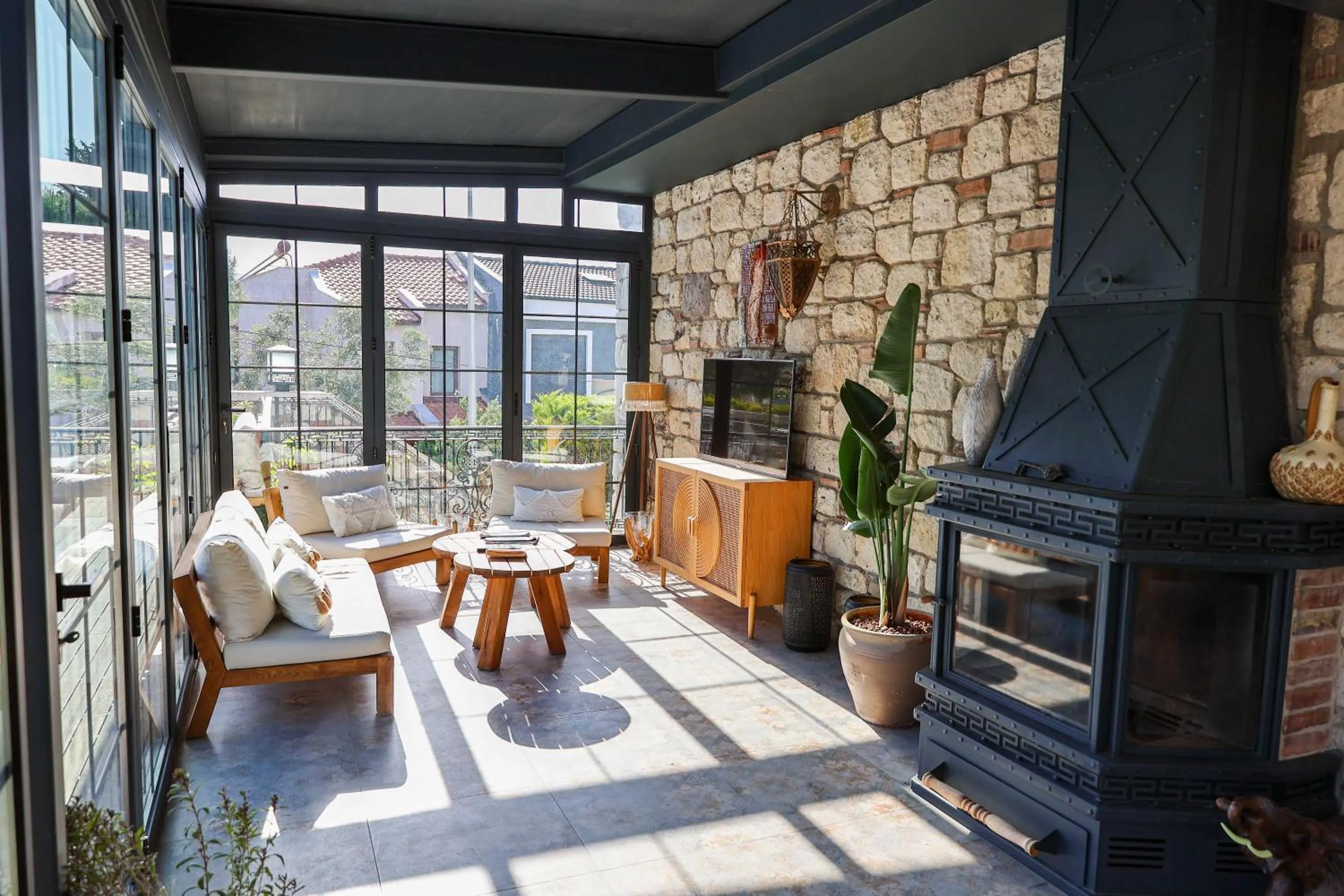 fireplace in AlaBora Hotel