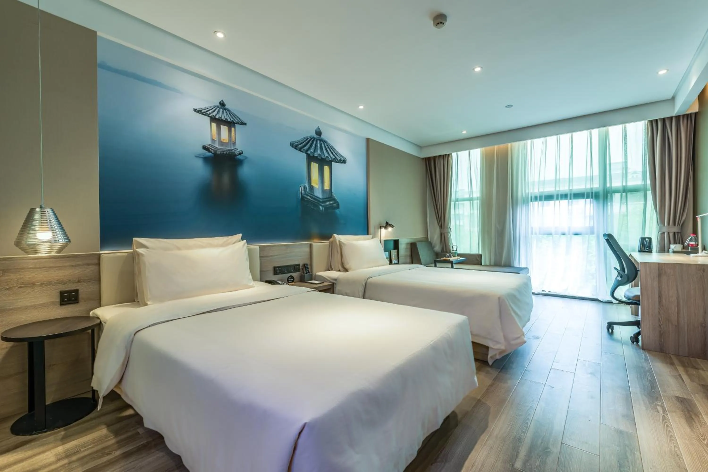 Photo of the whole room, Bed in Atour Hotel Hangzhou West Lake