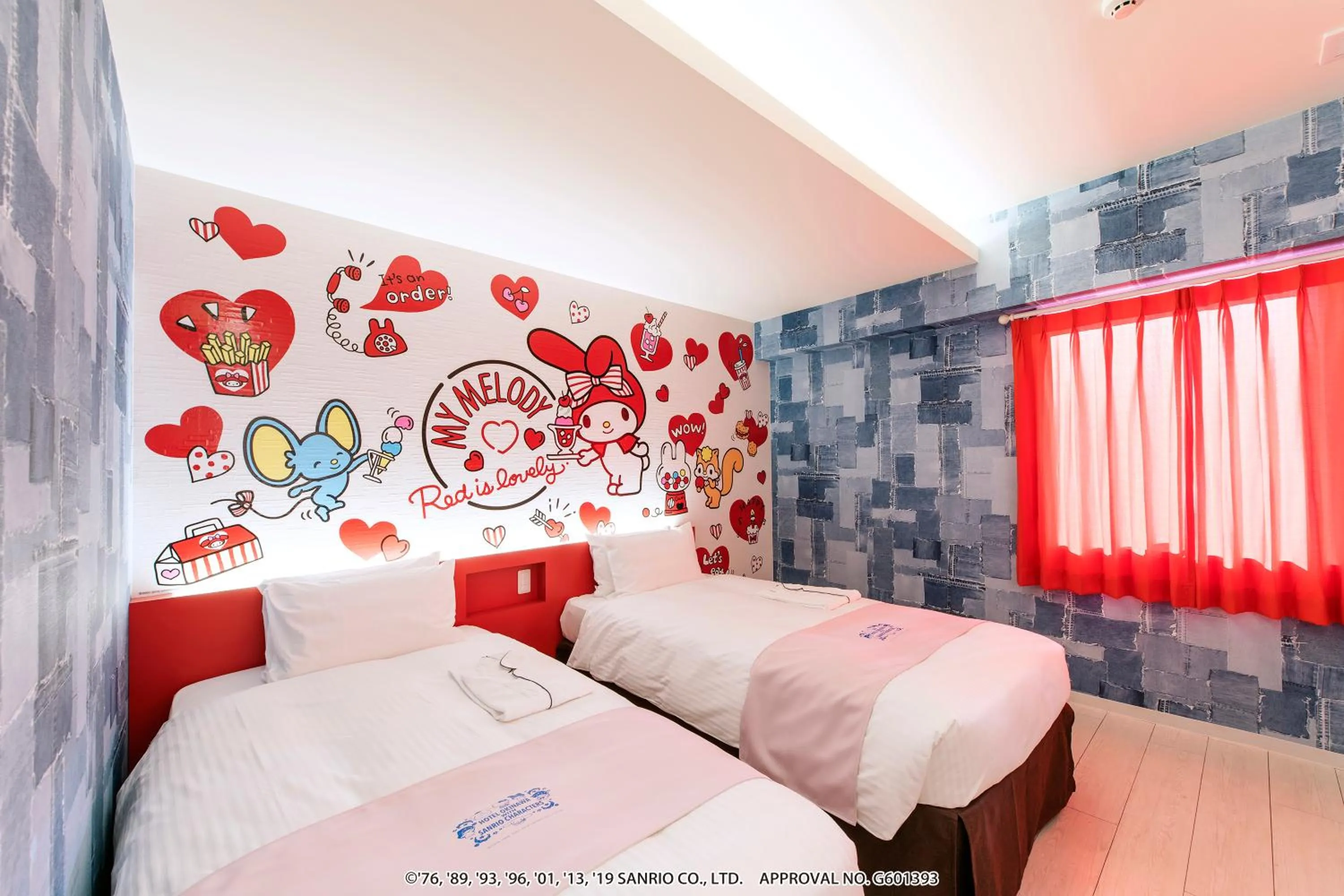 Bed in HOTEL OKINAWA WITH SANRIO CHARACTERS