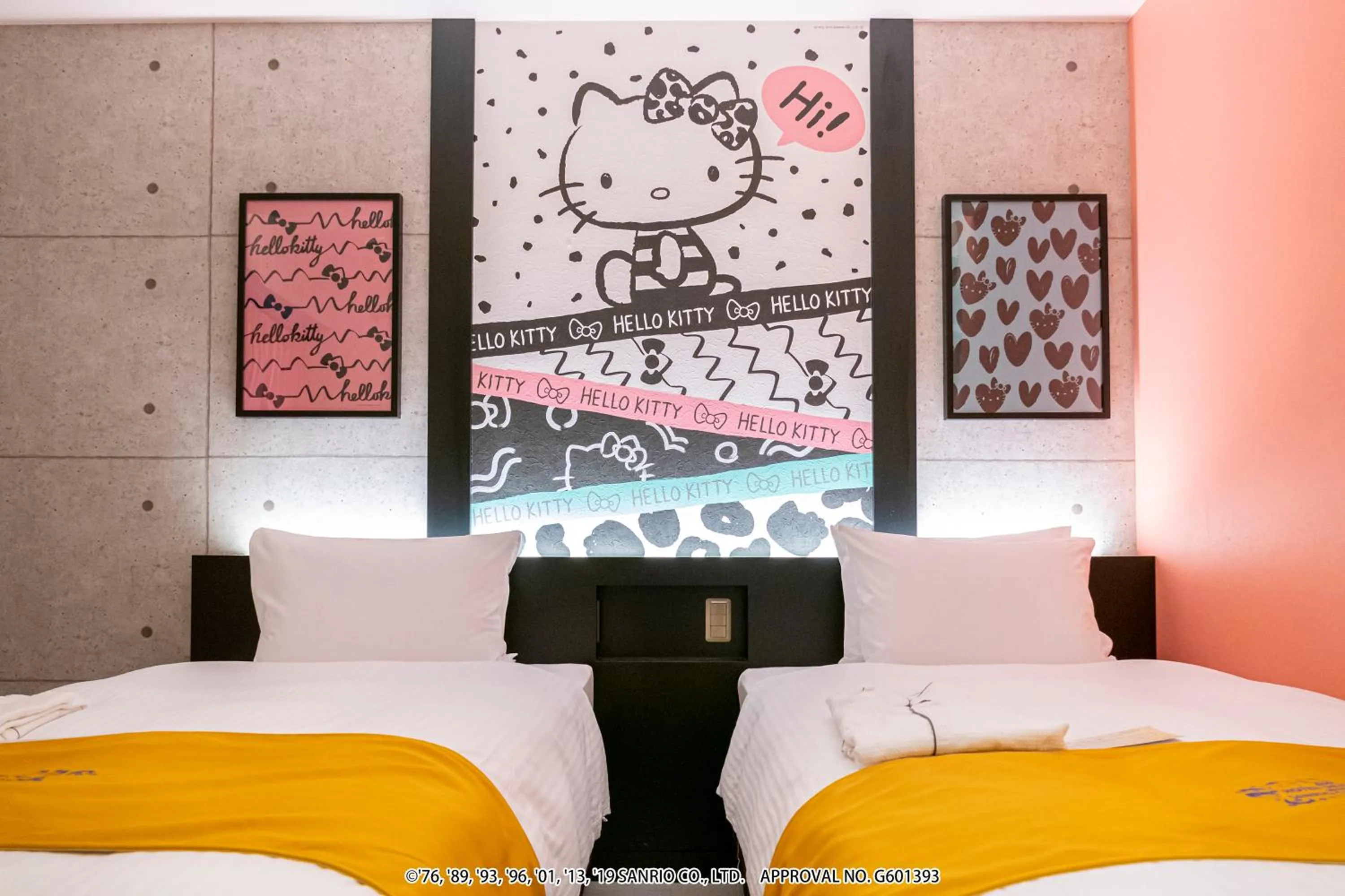 Bed in HOTEL OKINAWA WITH SANRIO CHARACTERS