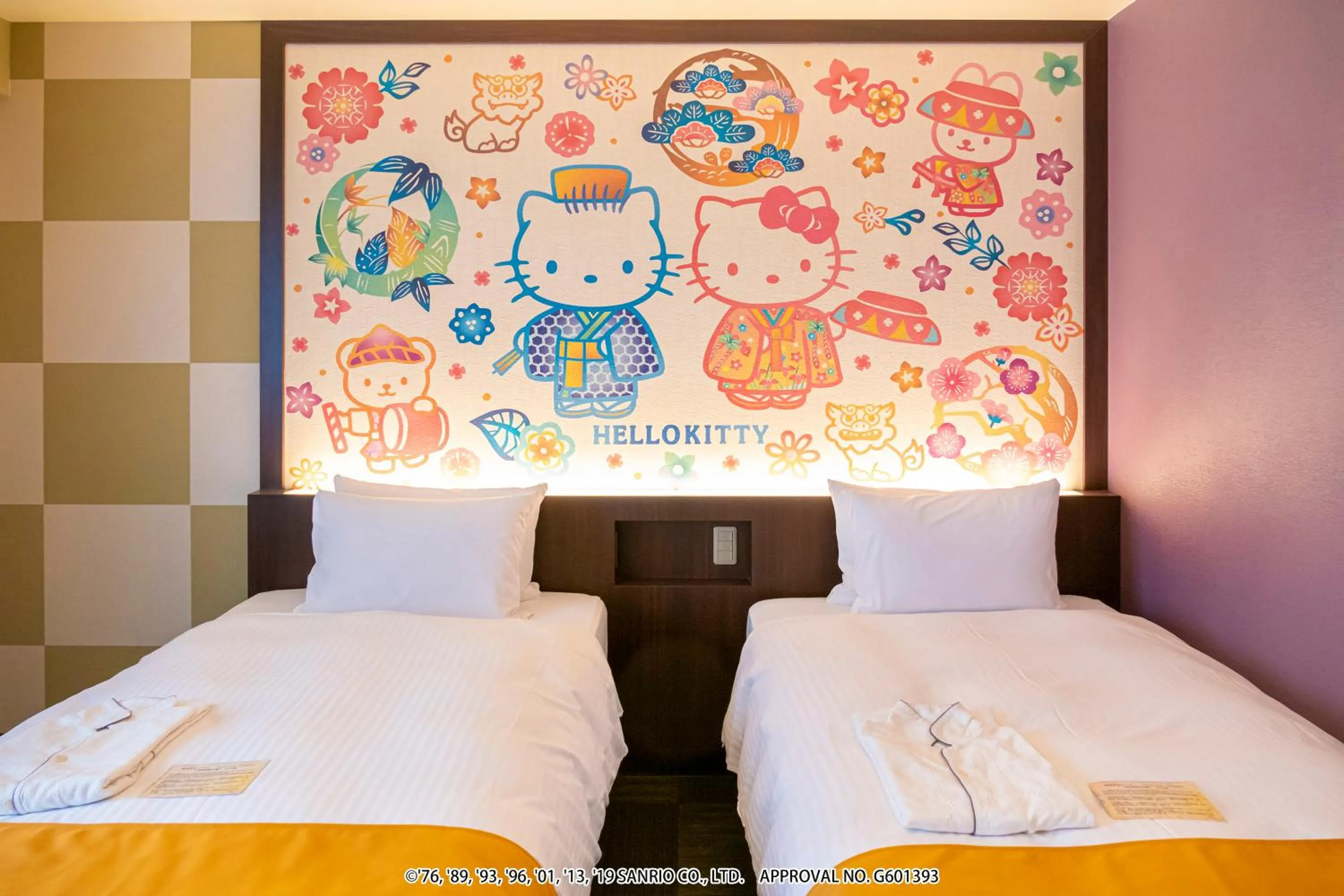Bed in HOTEL OKINAWA WITH SANRIO CHARACTERS