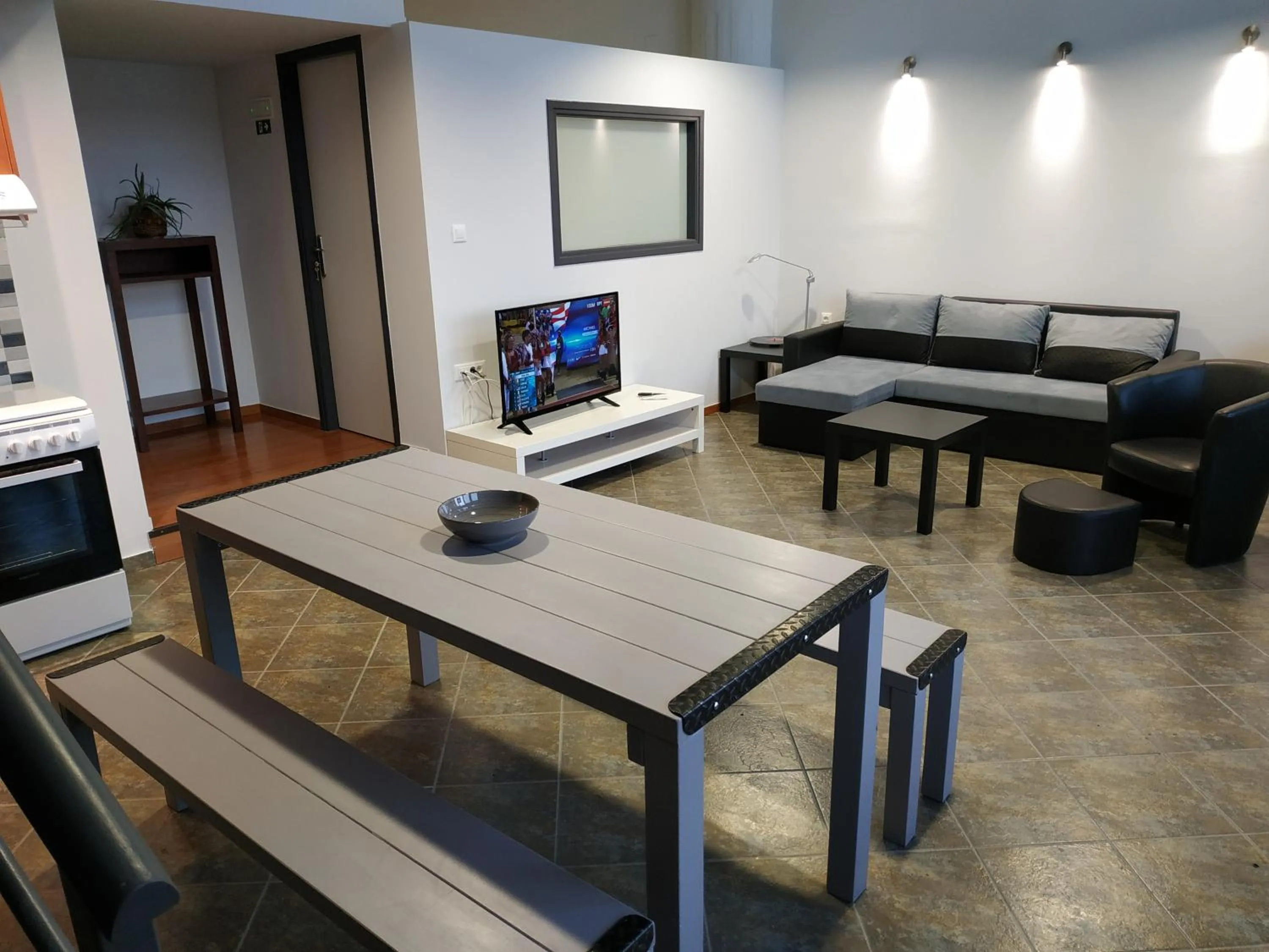 Living room, Bed in Marilia apartment