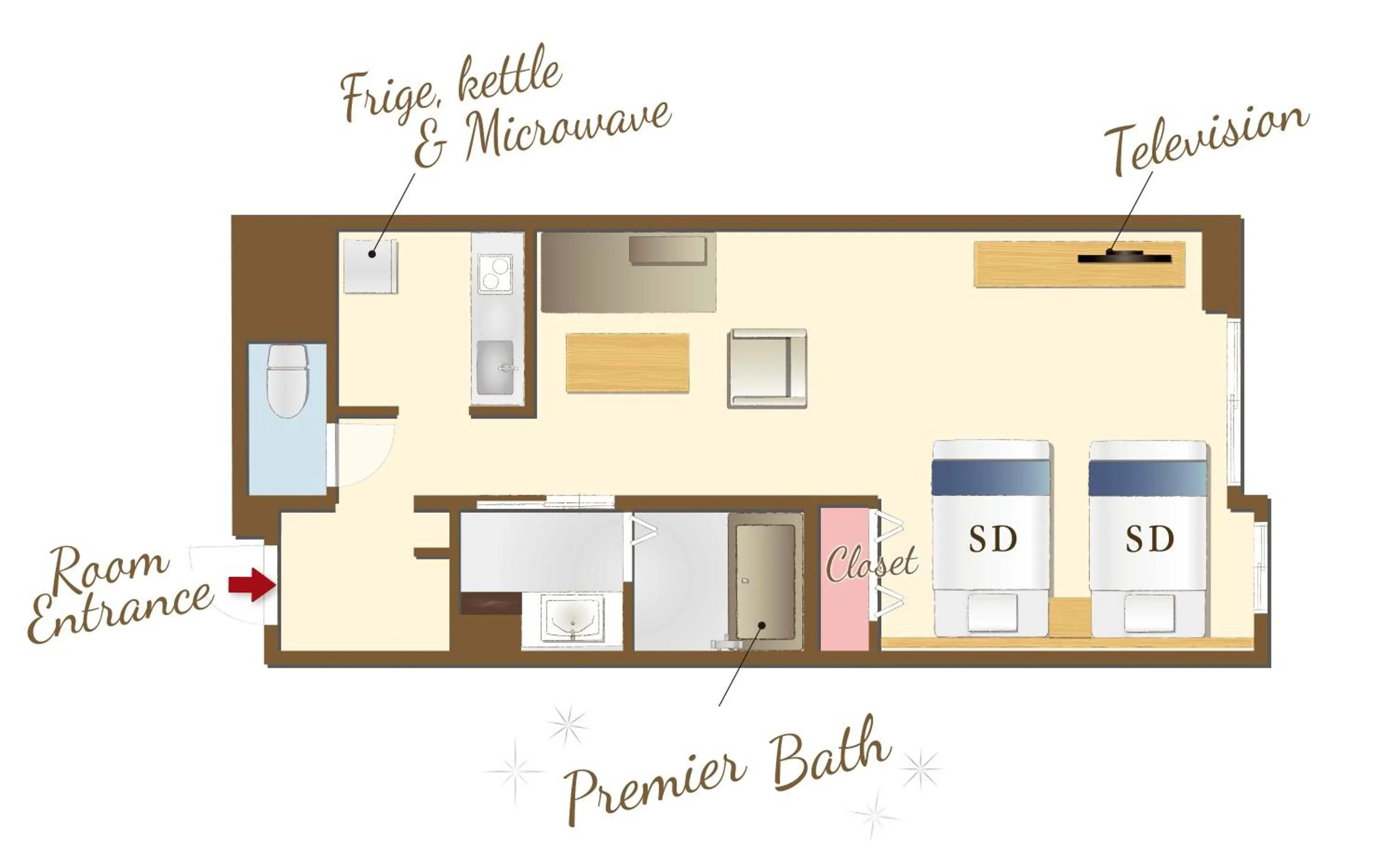 Floor plan in RESI STAY Mayu Grace Hotel