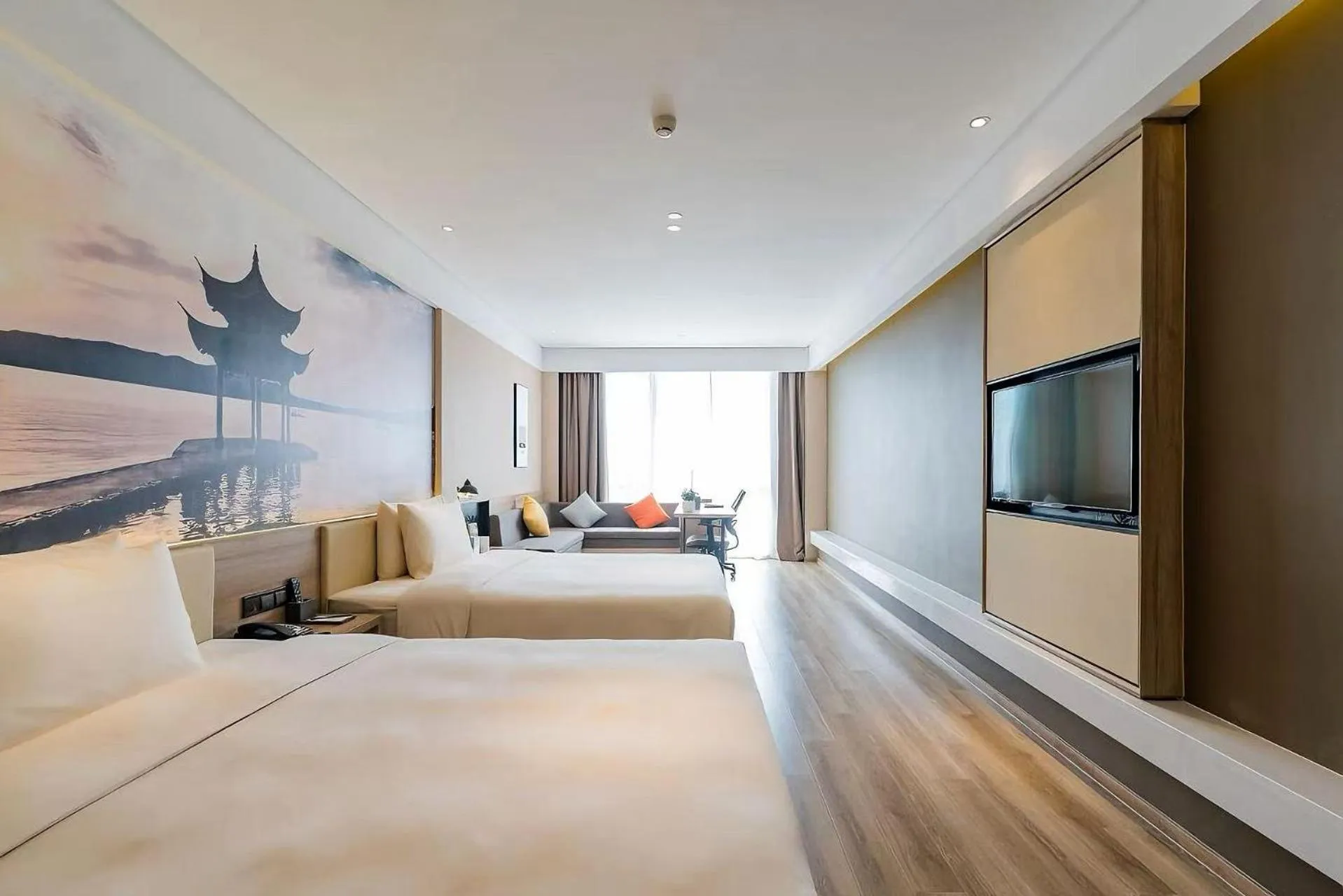 Photo of the whole room, Bed in Atour Hotel Hangzhou Future Technology City Haichuang Park
