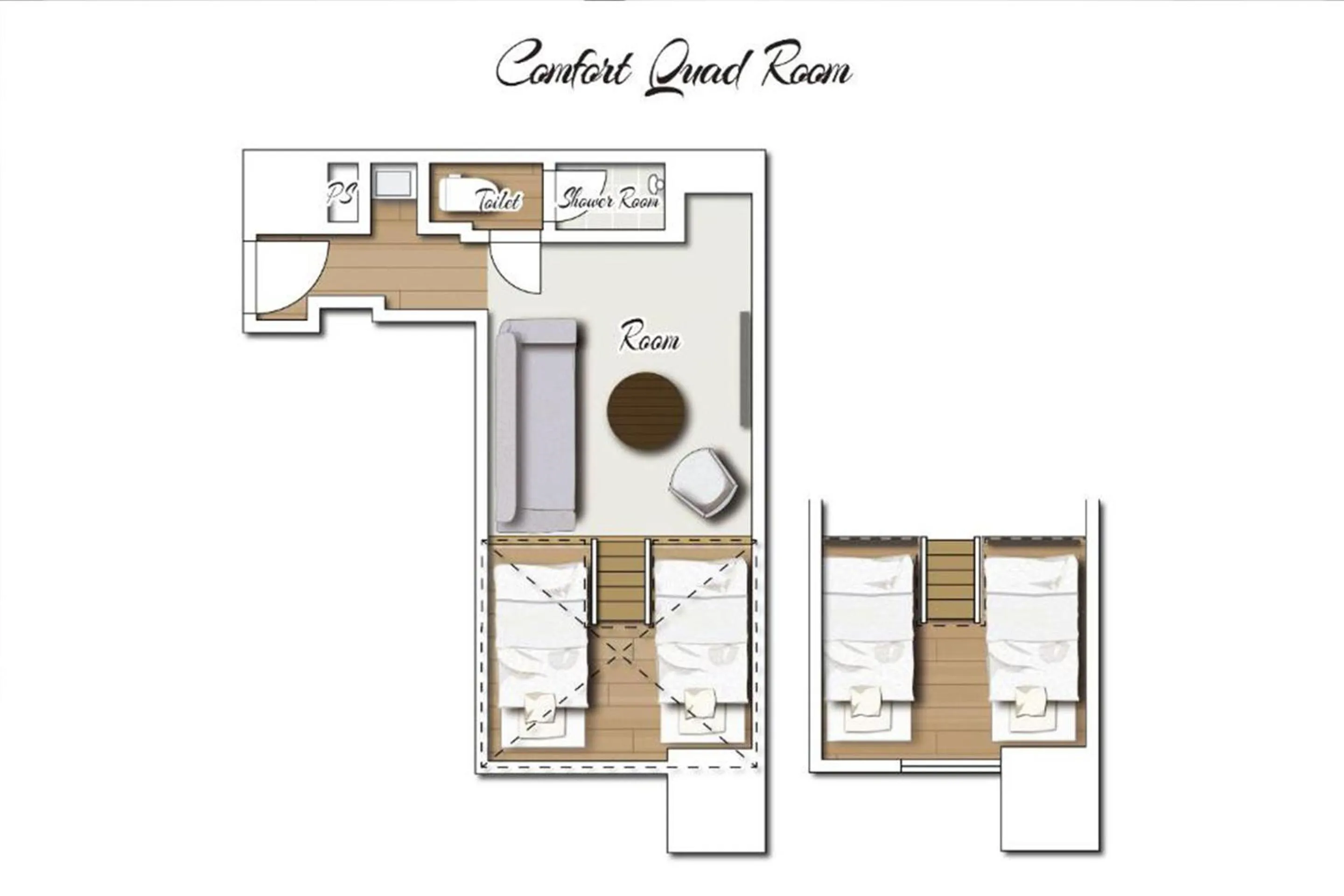 Floor plan in ZONK HOTEL Haruyoshi-Teramachidori