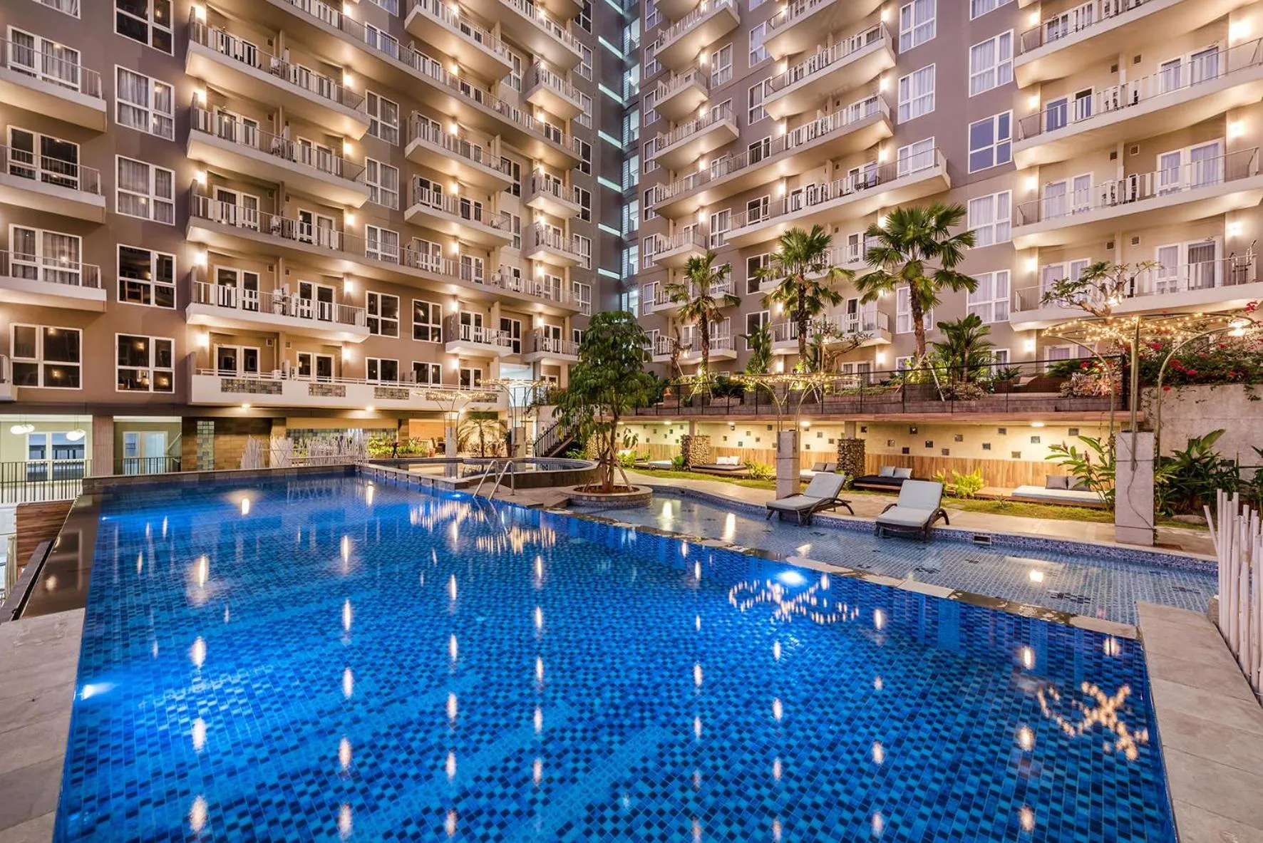 Pool view in Grande Valore Hotel Cikarang