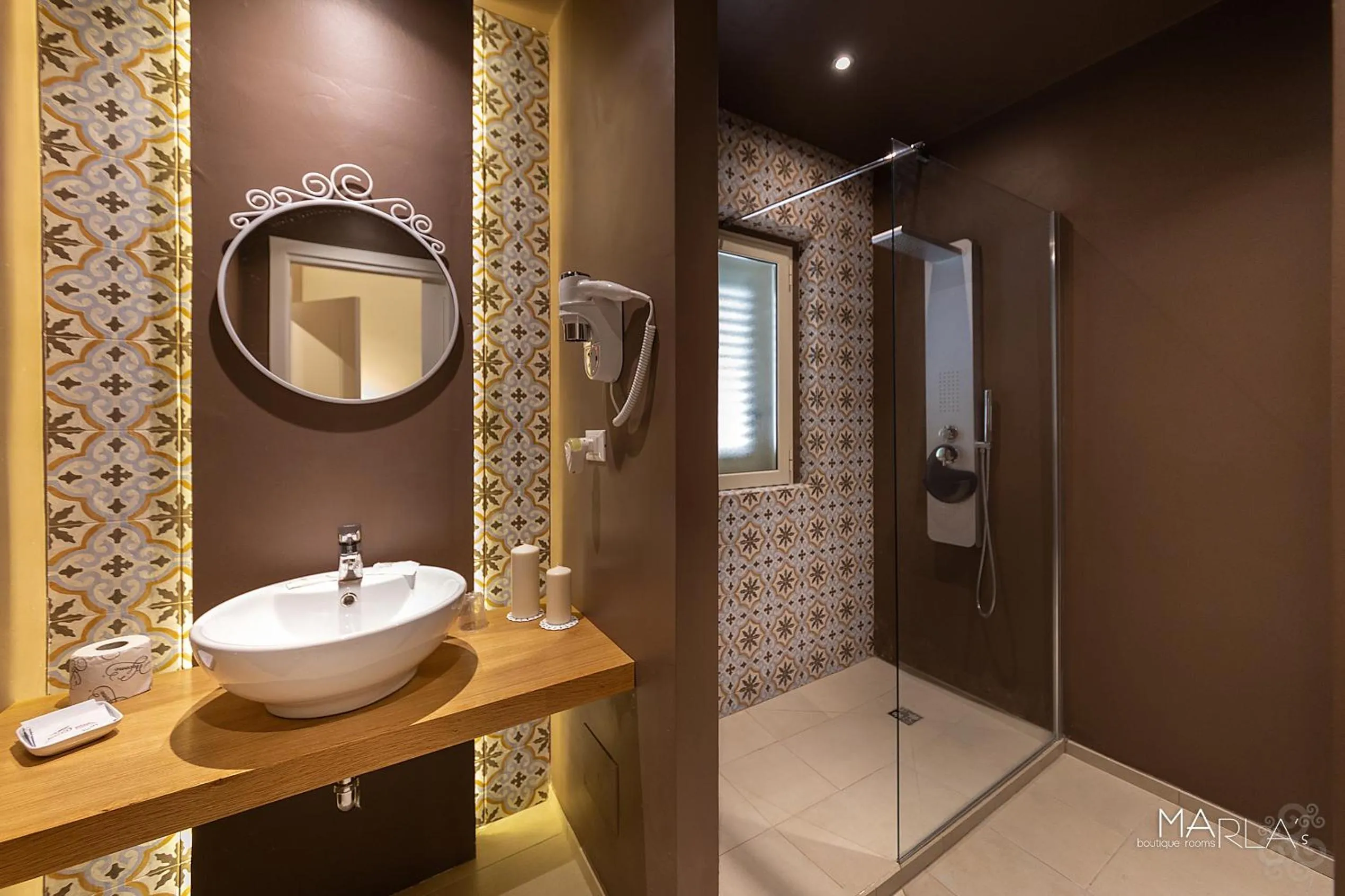 Bathroom in Marla's boutique rooms