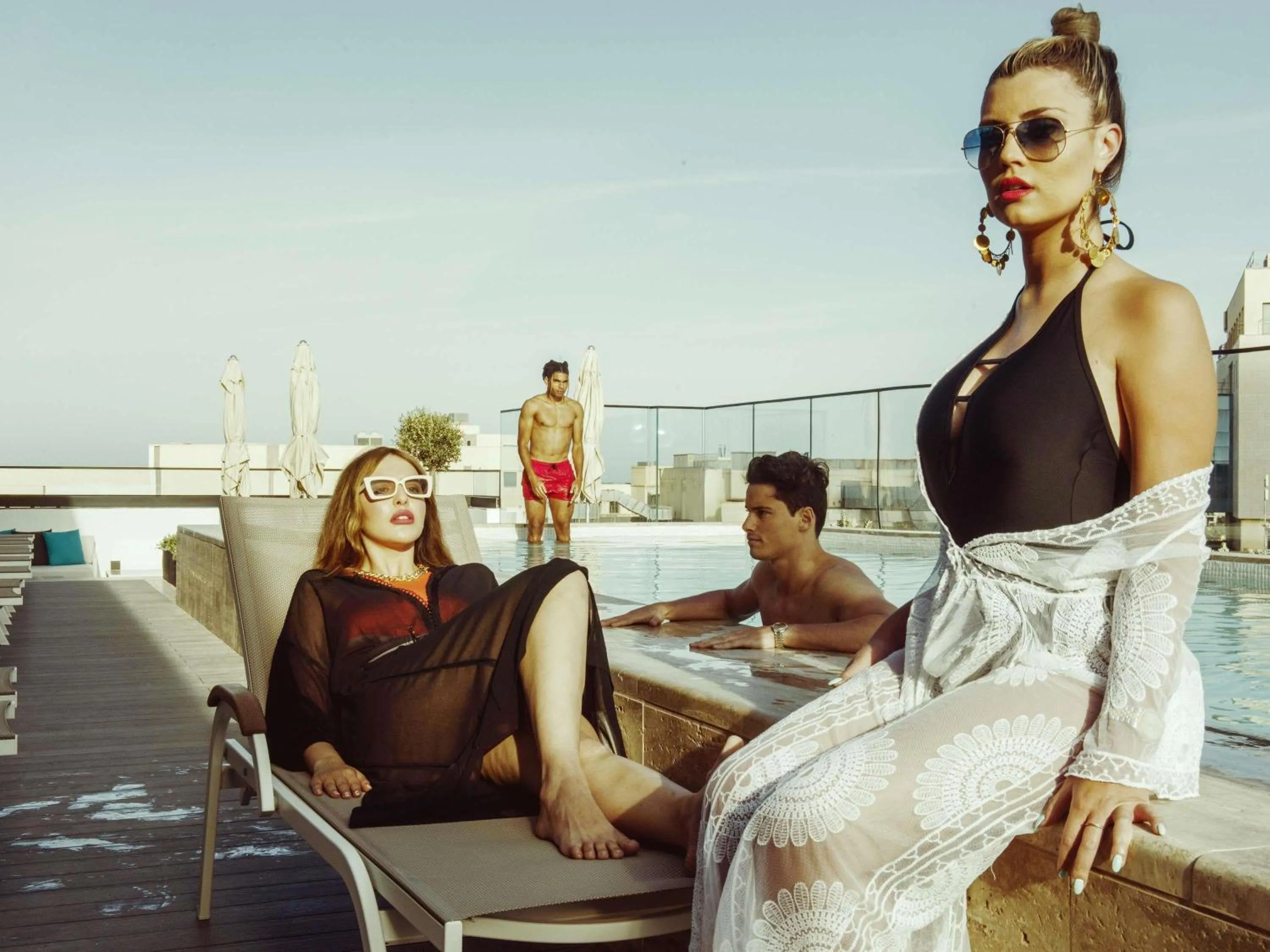 Pool view in Number 11 St Julian's Malta - Handwritten Collection