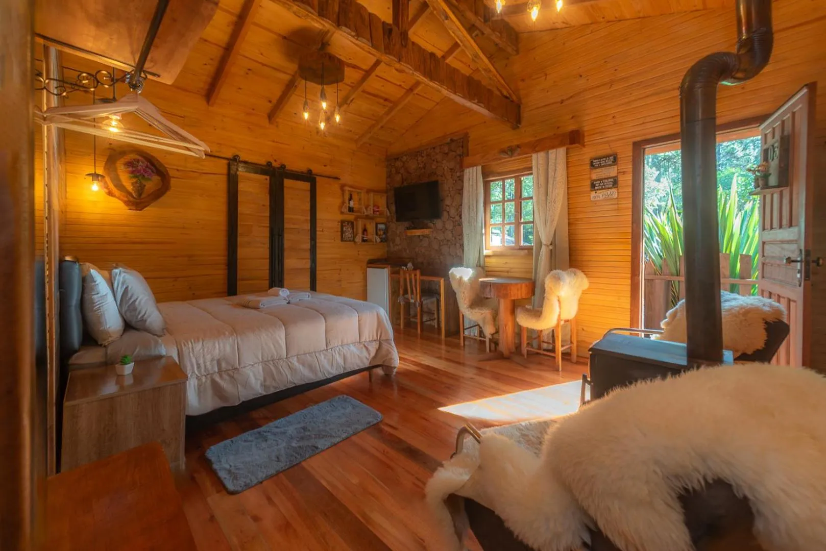 Bed in Pousada Caminhos da Natureza