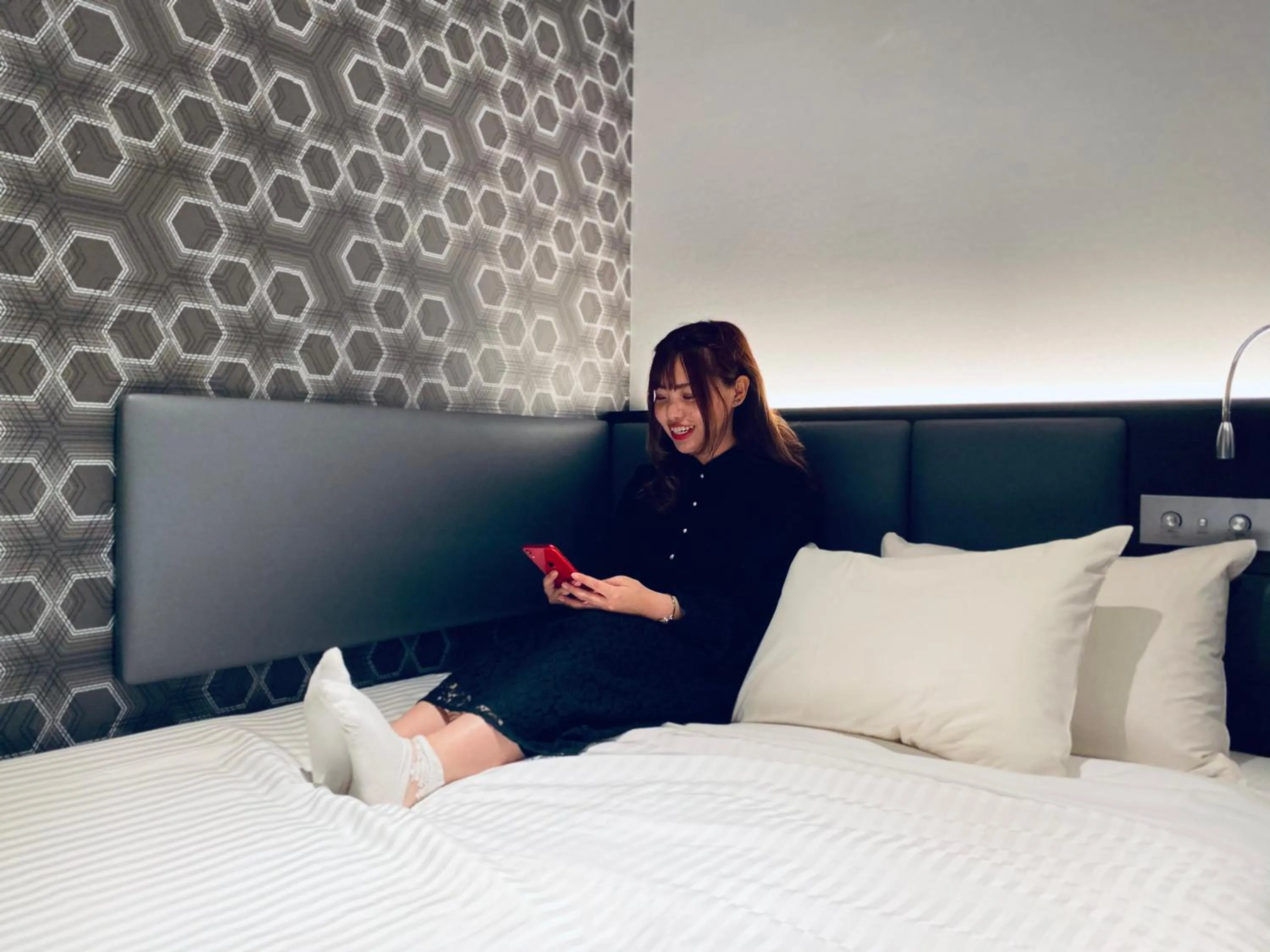 Bed in Hotel Halrotto Fukuoka Hakata