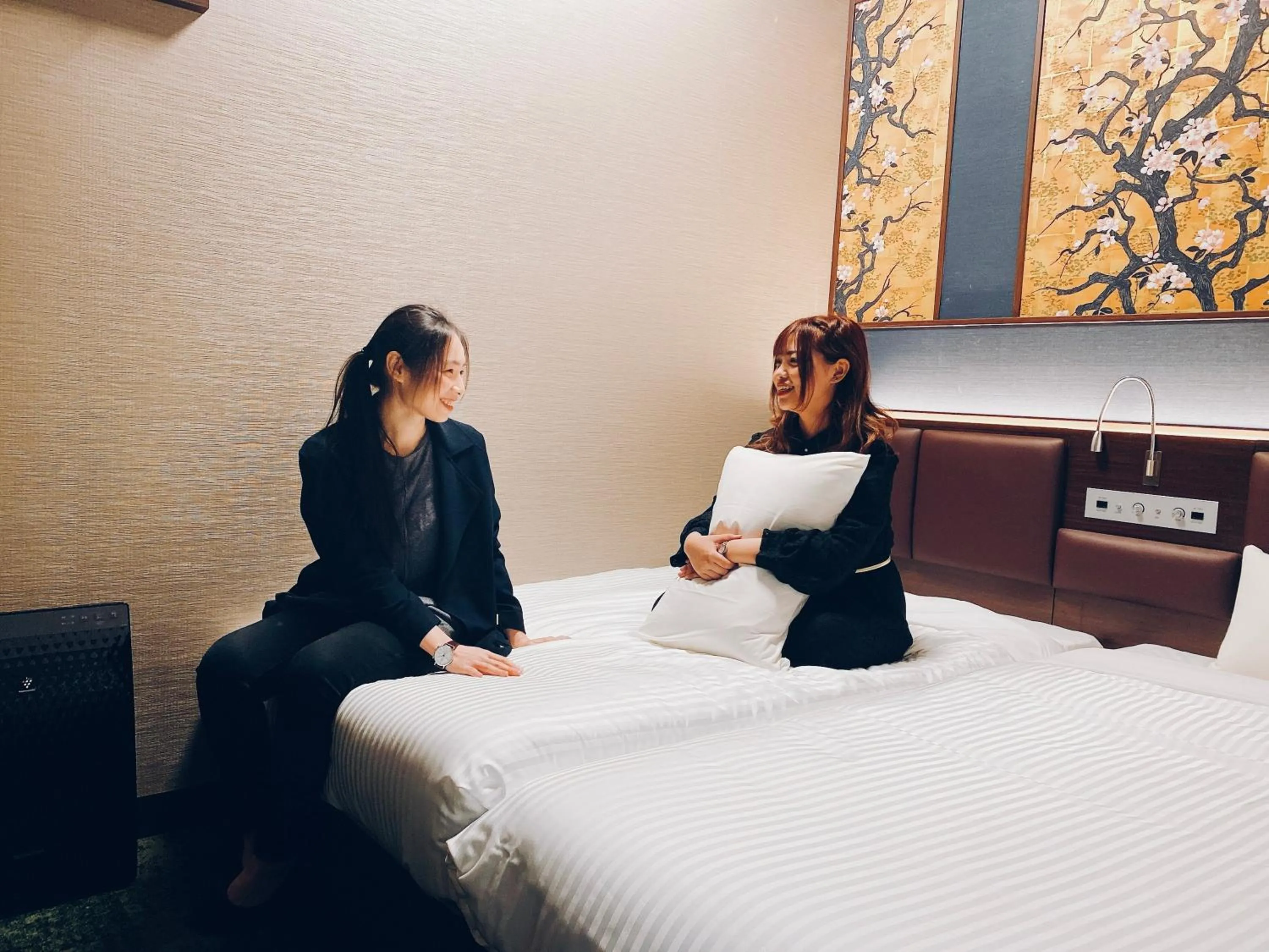 People, Bed in Hotel Halrotto Fukuoka Hakata