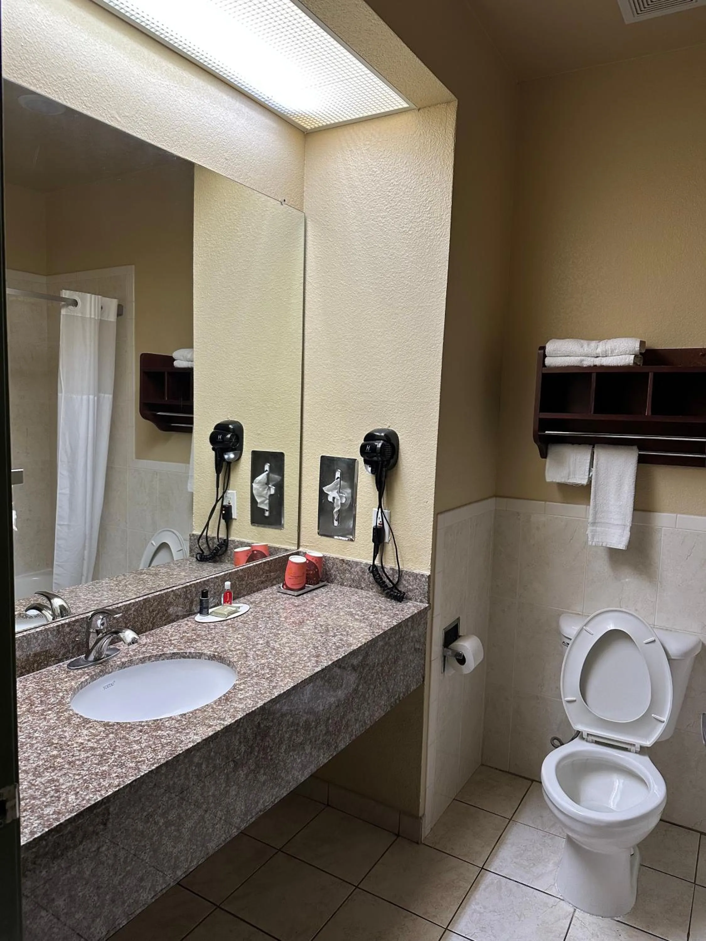 Toilet in Super 8 by Wyndham Intercontinental Houston TX