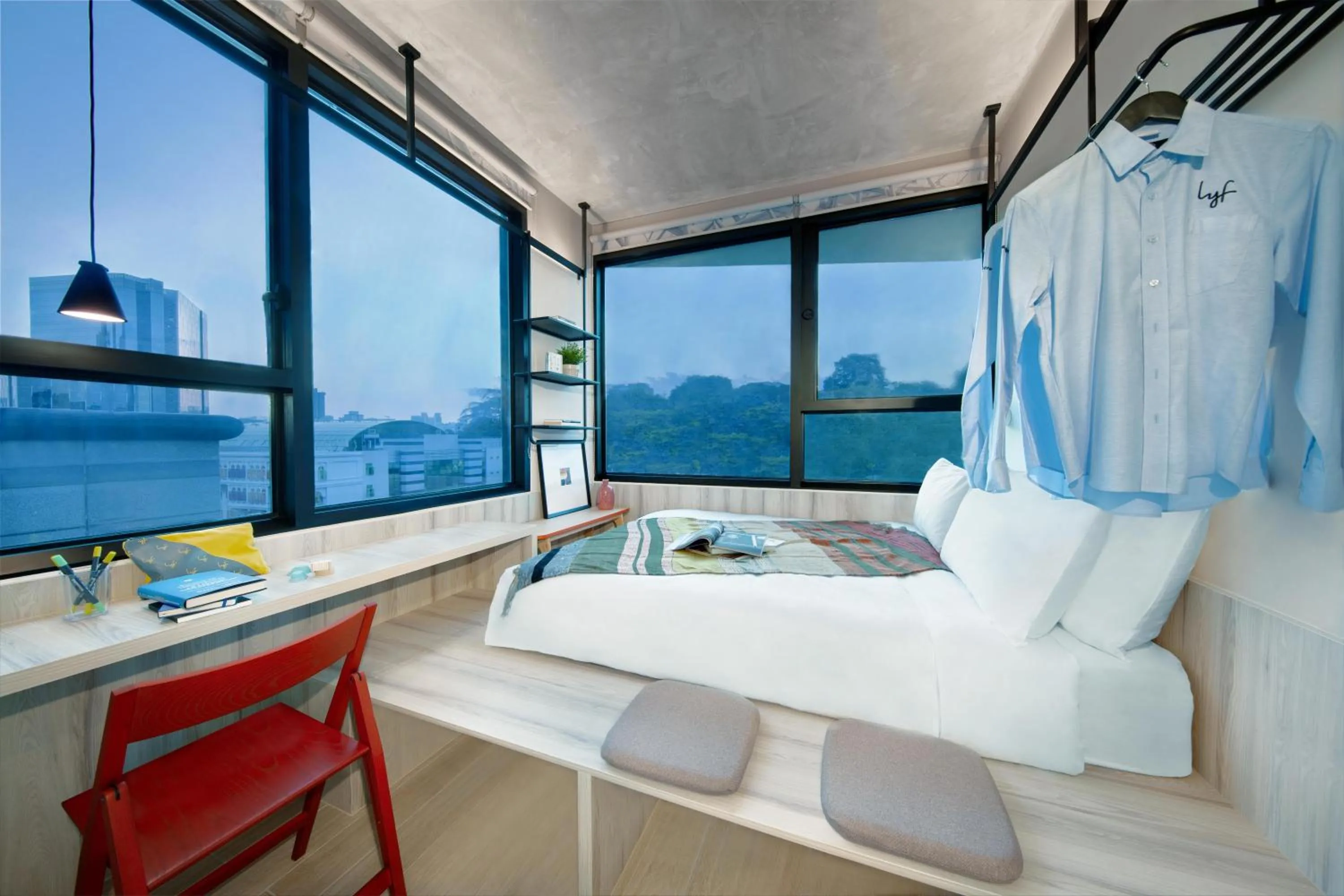 Bedroom, Bed in lyf Funan Singapore