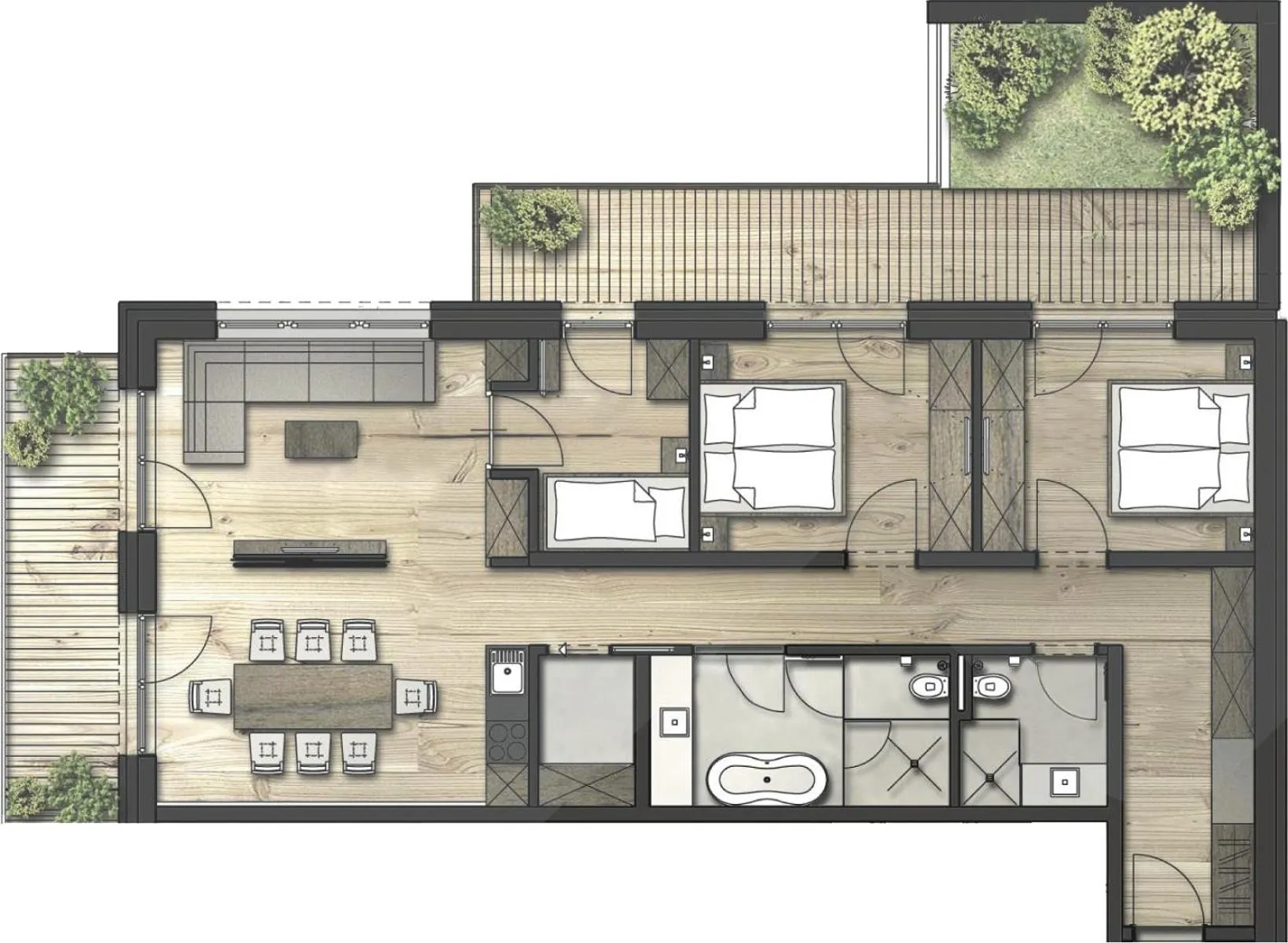 Floor plan in Gletscherblick- serviced apartments
