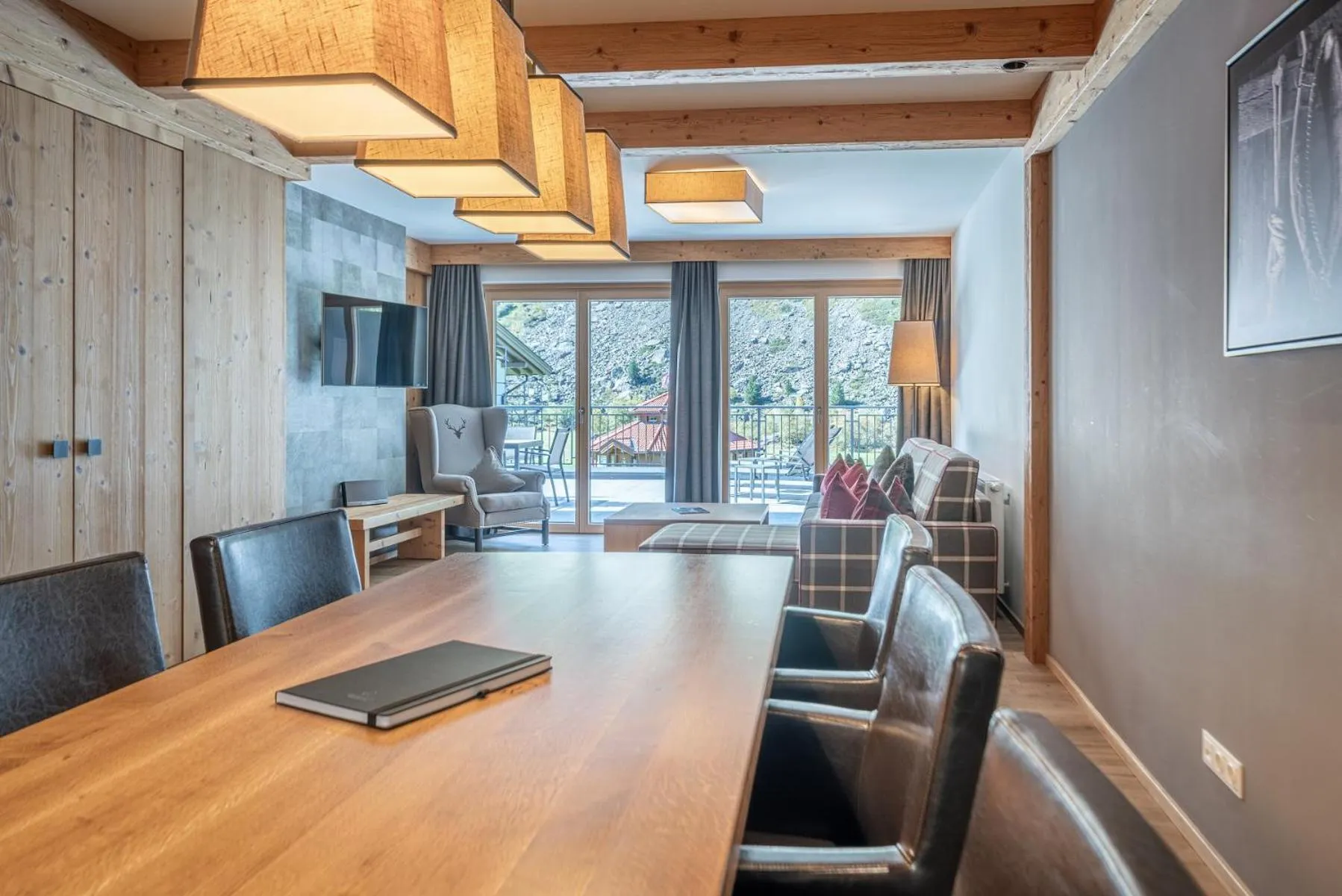 Seating area in Gletscherblick- serviced apartments