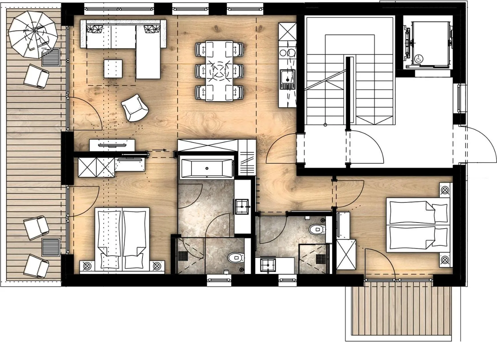 Floor plan in Gletscherblick- serviced apartments