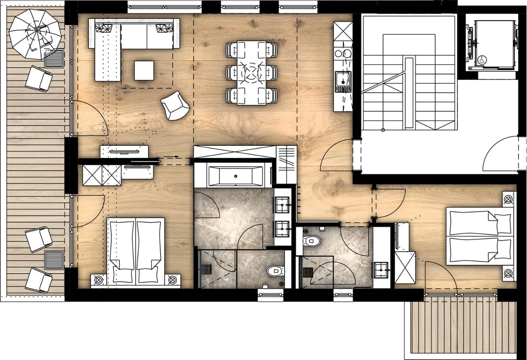 Floor plan in Gletscherblick- serviced apartments