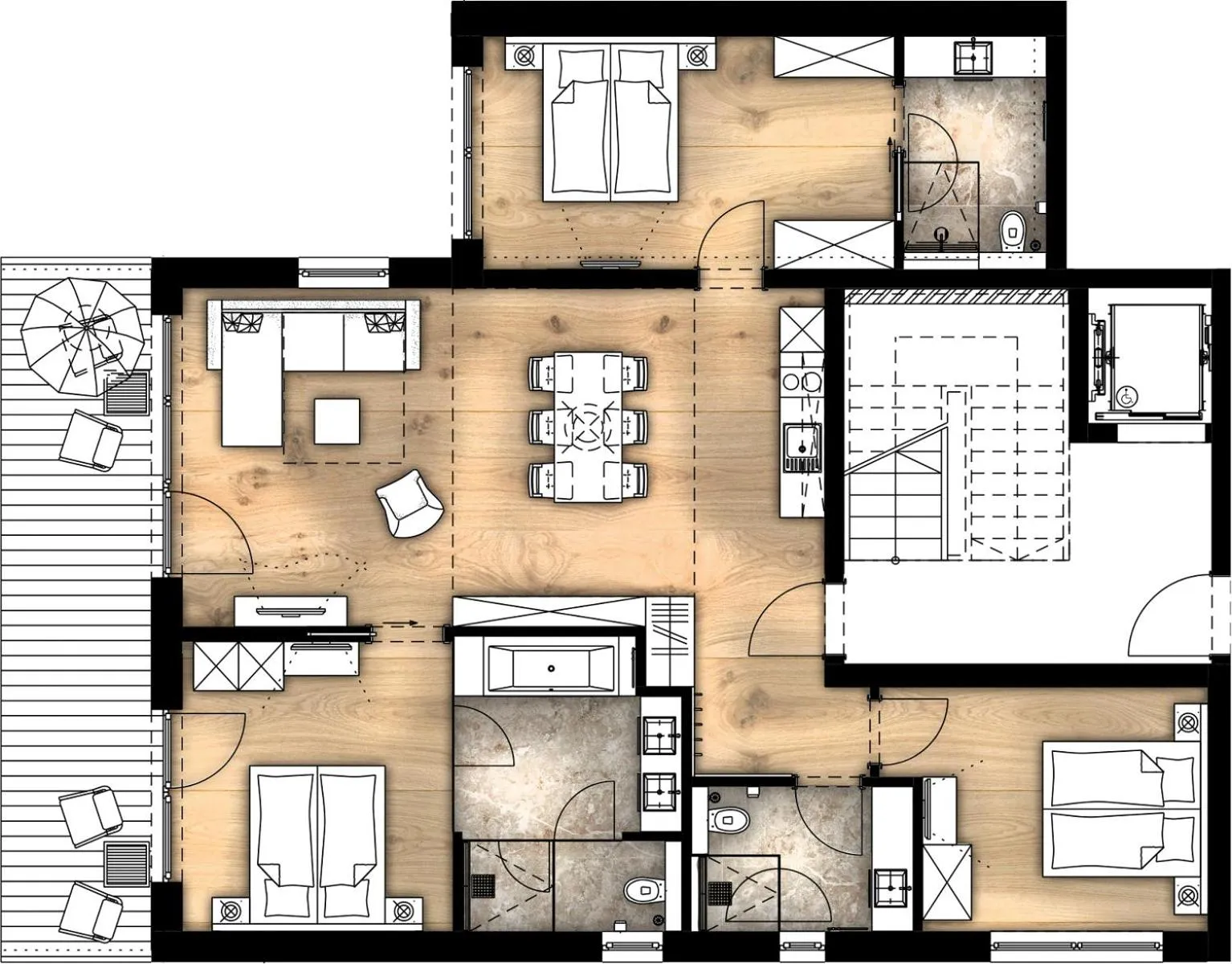 Floor plan in Gletscherblick- serviced apartments
