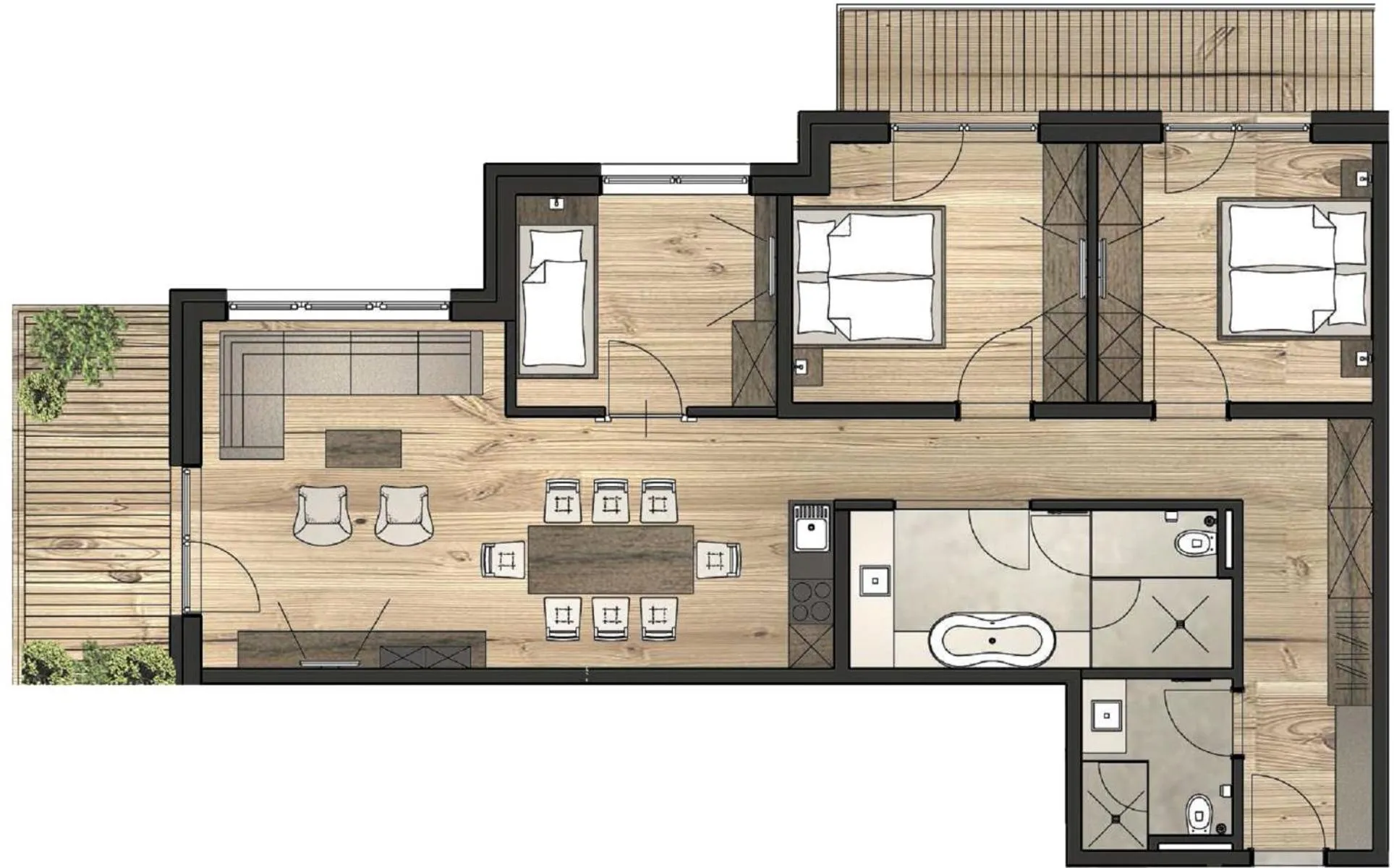 Floor plan in Gletscherblick- serviced apartments