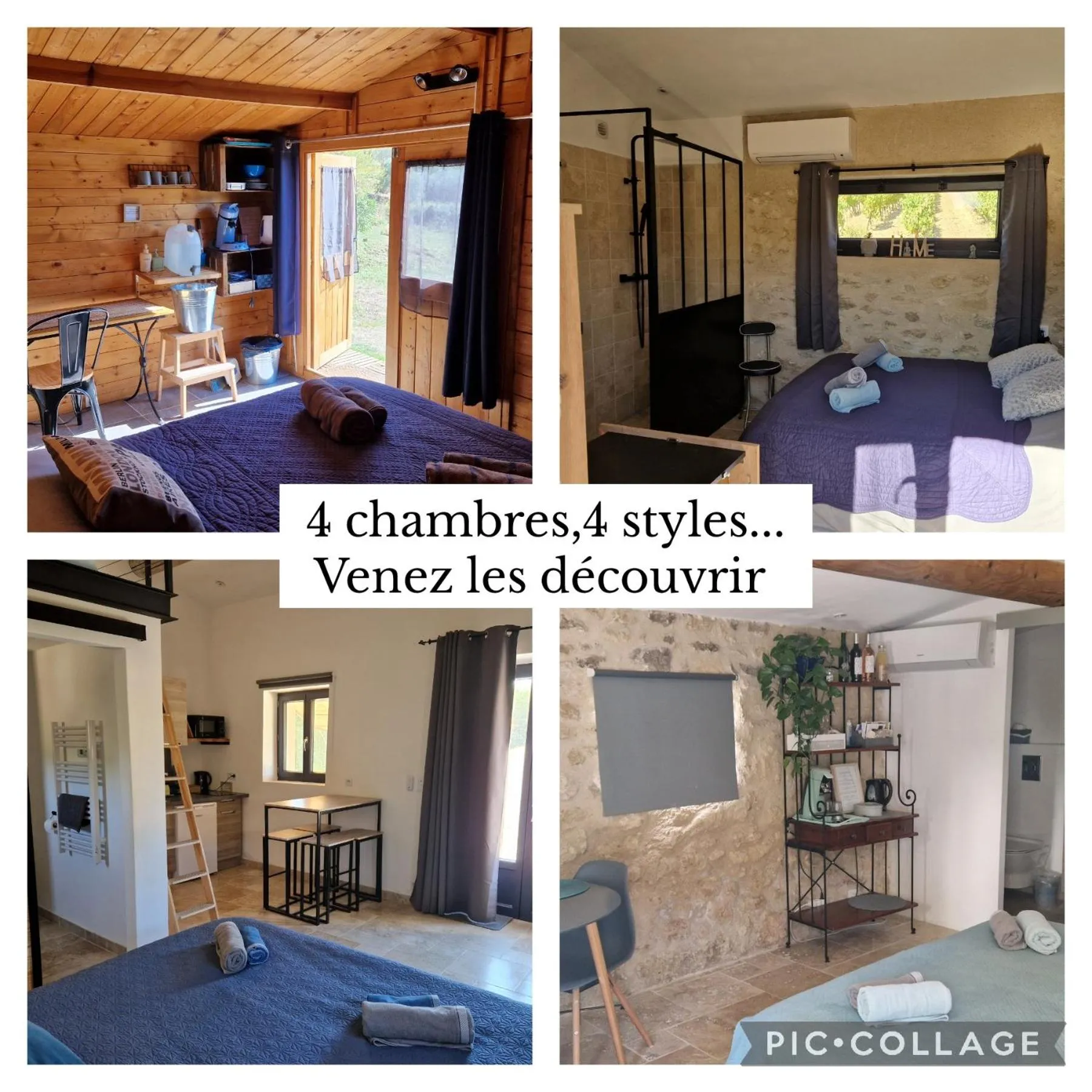 Bedroom in Locations insolites "vie en plein air" cabane et tipi Bastide Bellugue maison d'hôtes reseau Bienvenue à la ferme à 3 mn de lourmarin