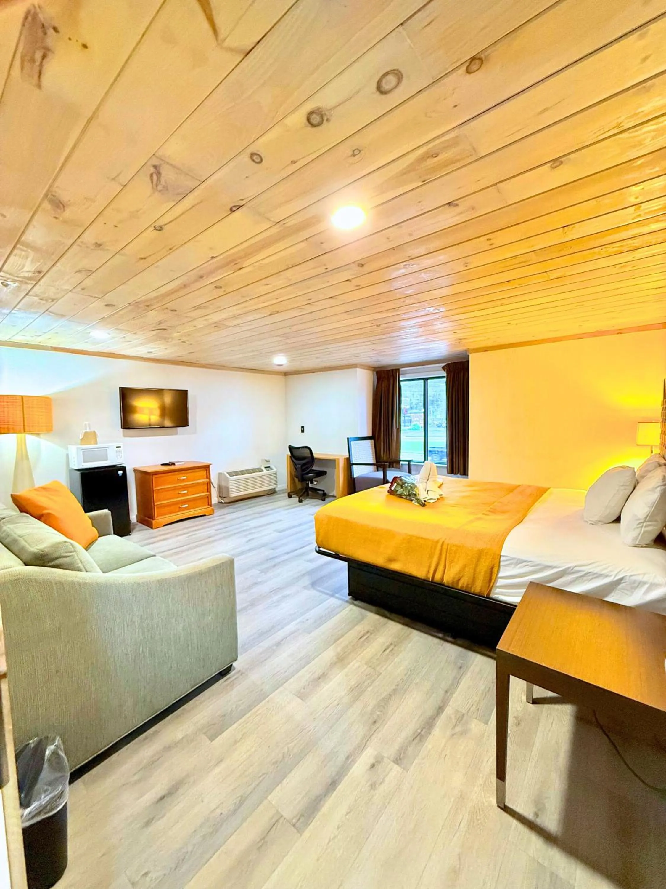 Seating area, Bed in Tennessee Mountain Lodge