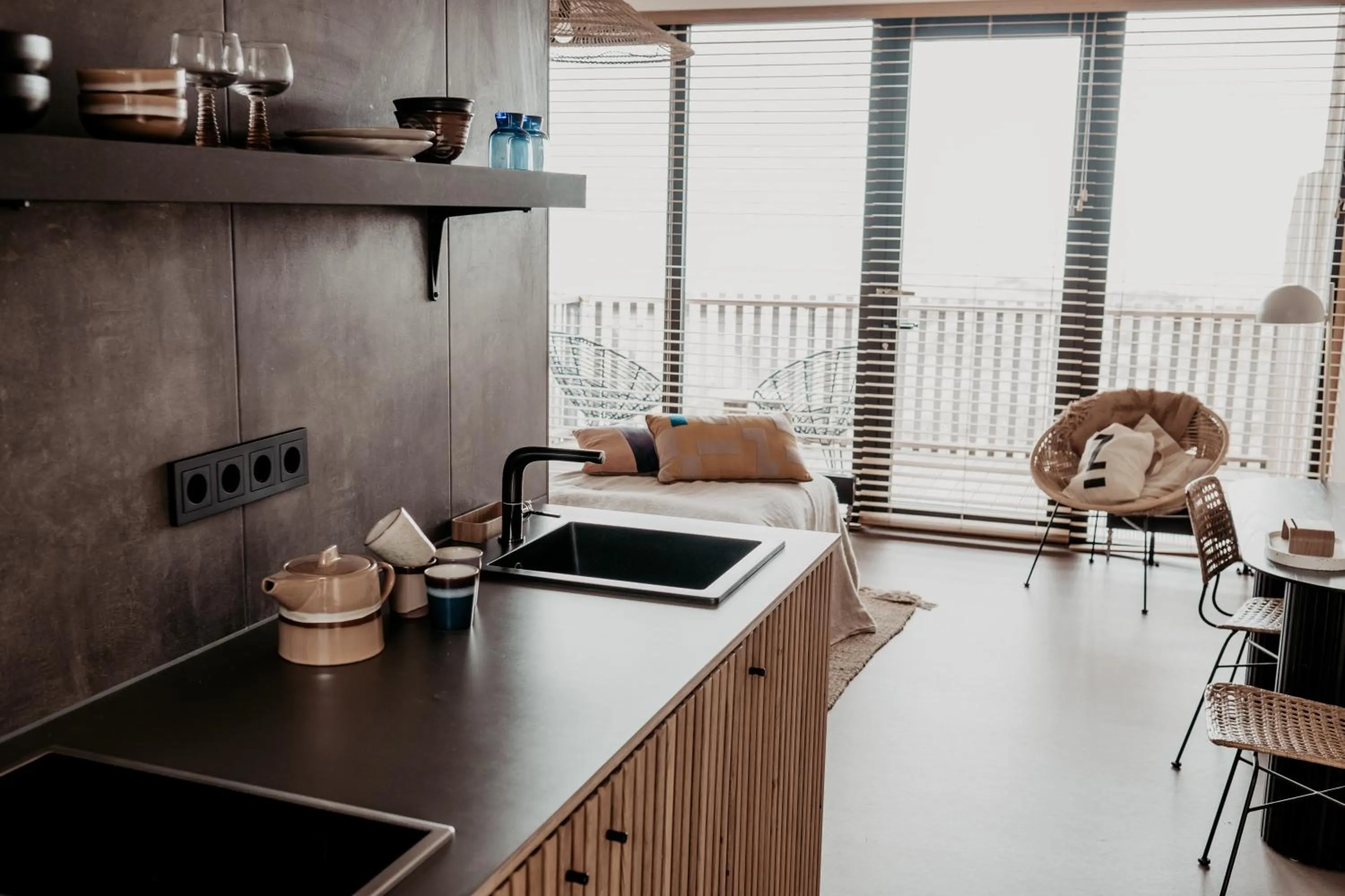 Kitchen or kitchenette in Strandhotel Zoomers