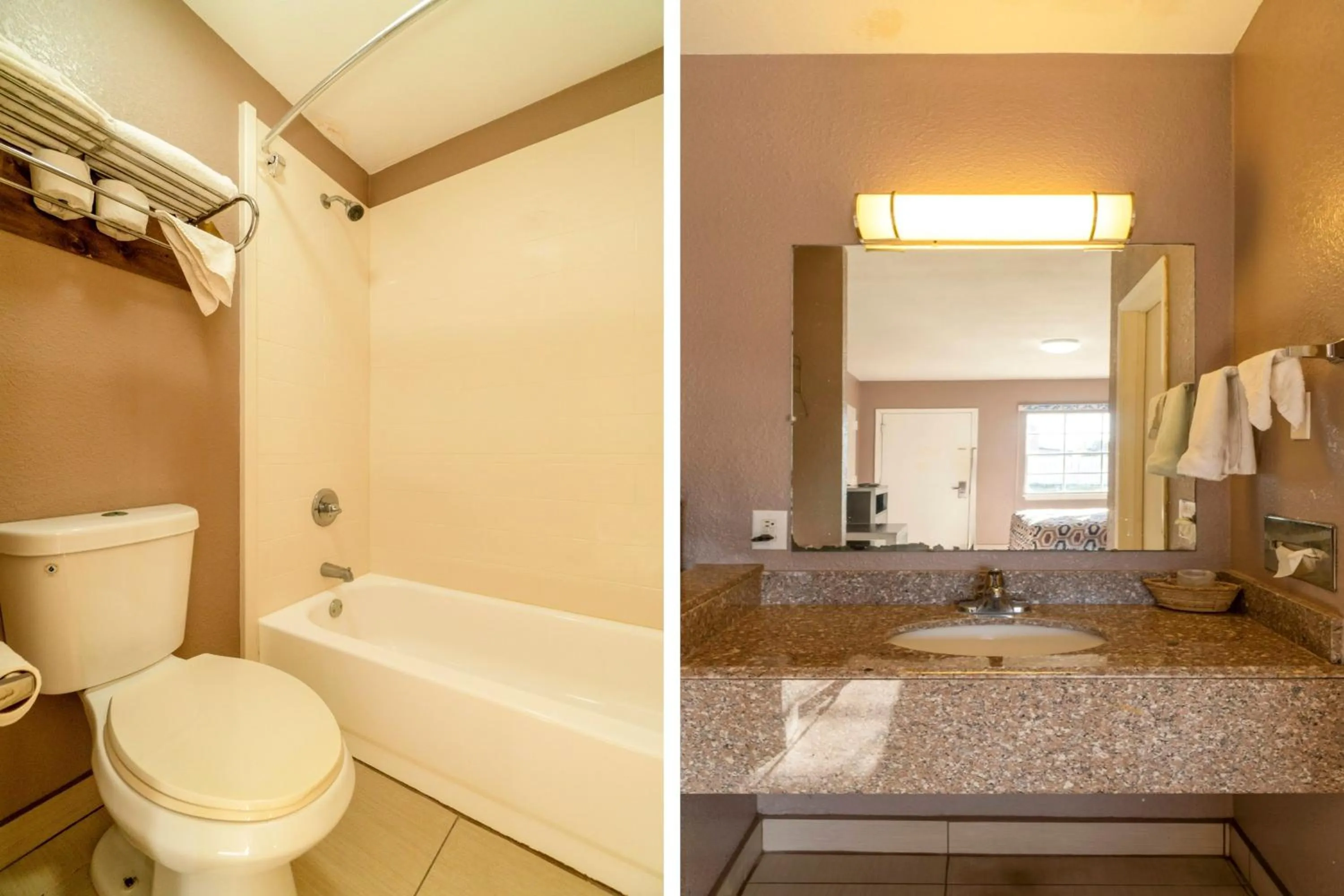 Bathroom in Woodfield Inn & Suites Hotel O, Yoakum TX 111