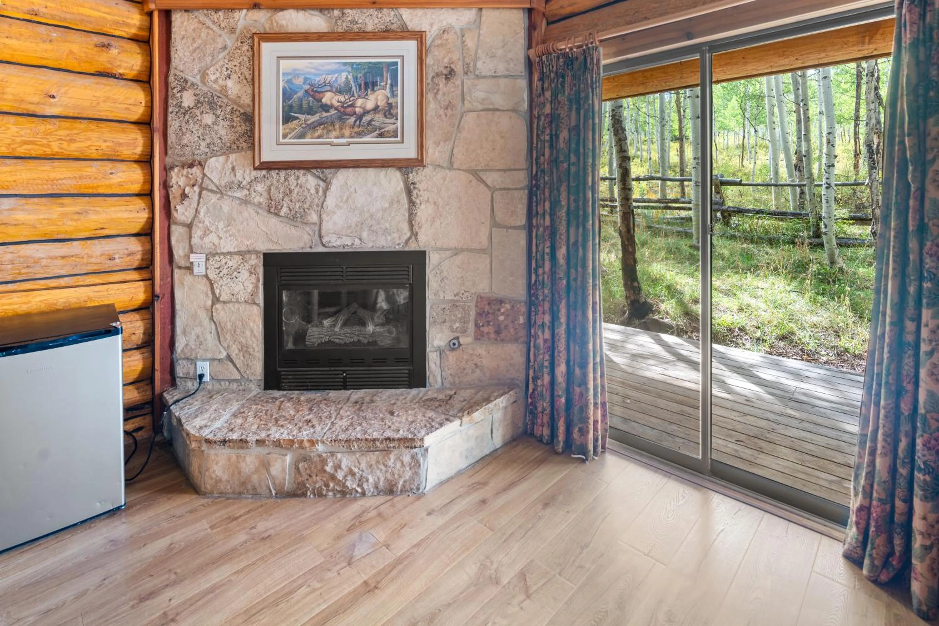 fireplace in Daniels Summit Lodge