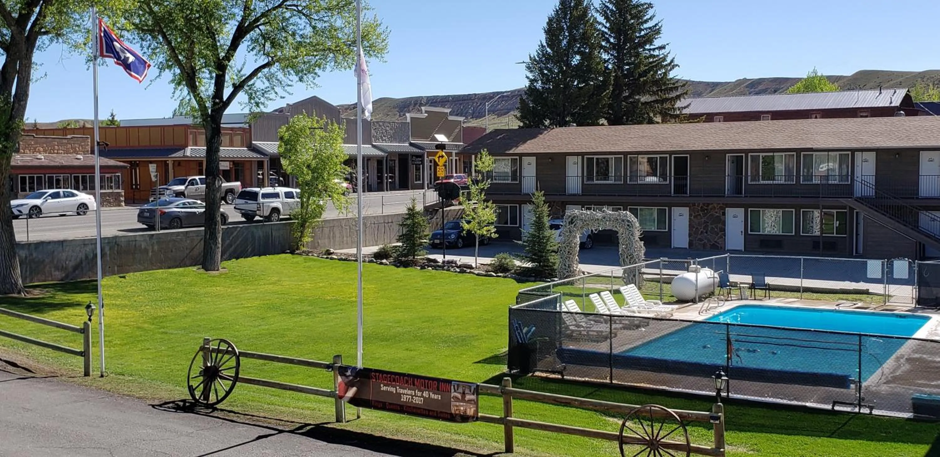 Pool view in Stagecoach Inn & Suites