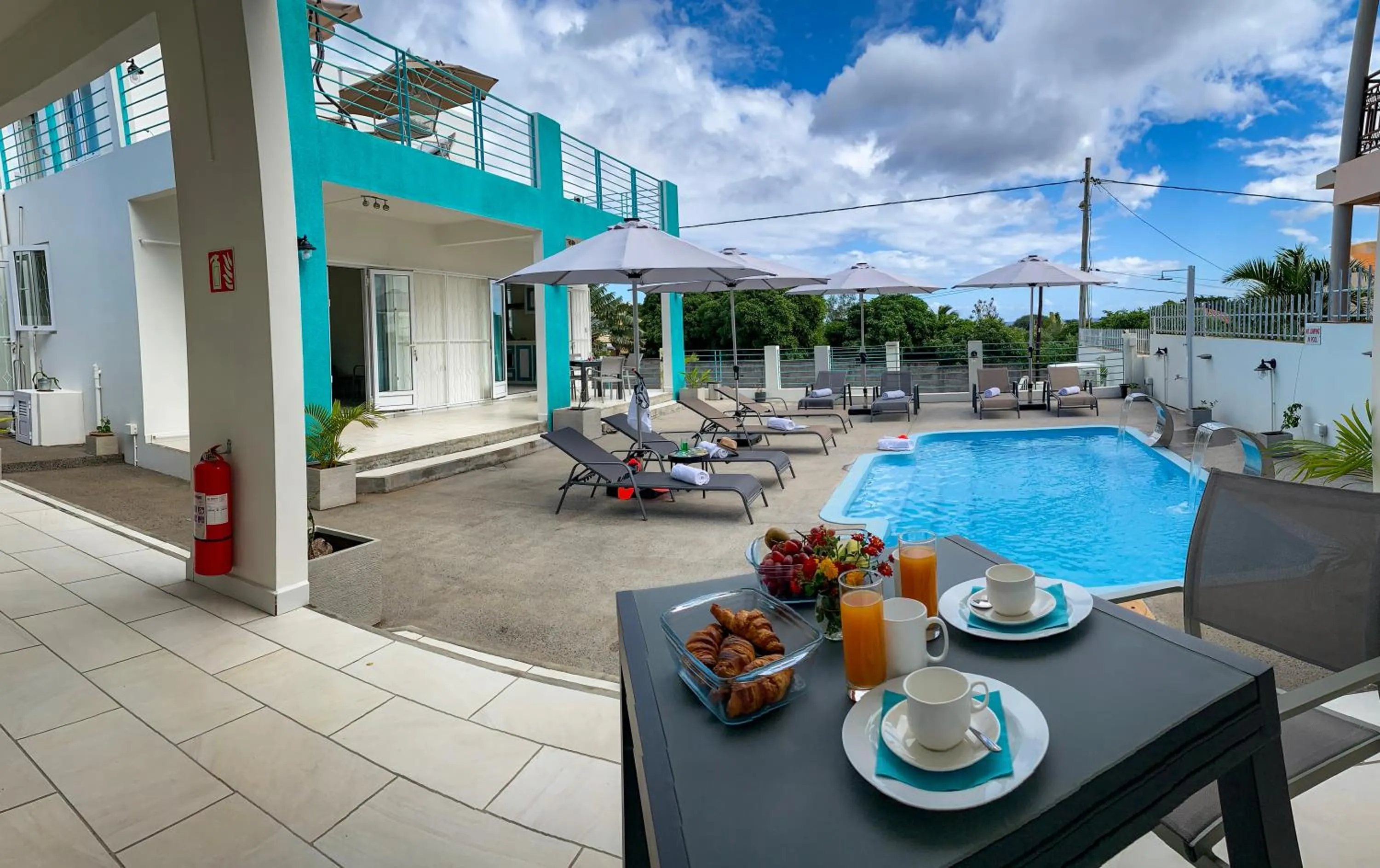 Swimming pool in Abiki Mauritius with Tourism Authority Permit