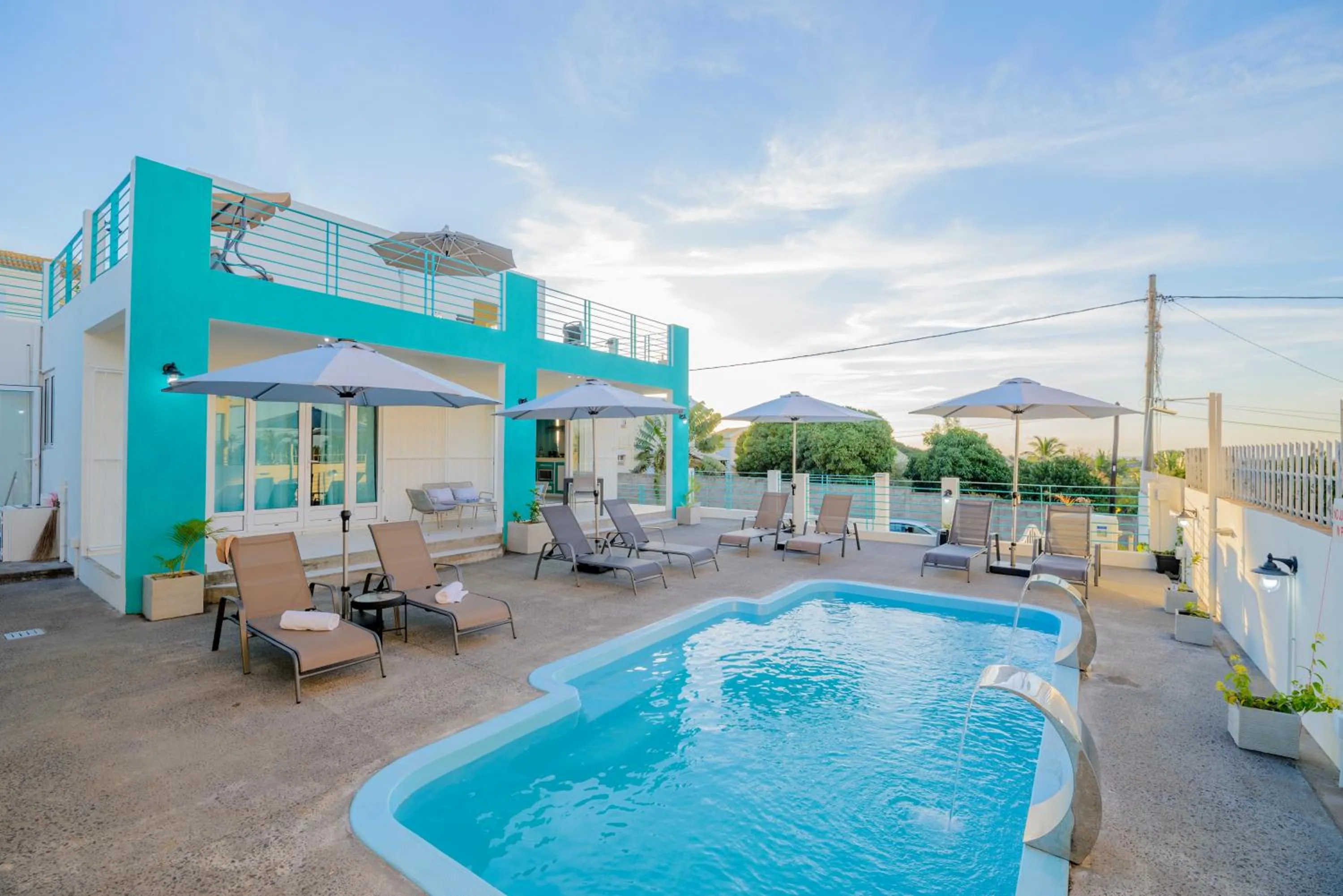 Pool view in Abiki Mauritius with Tourism Authority Permit