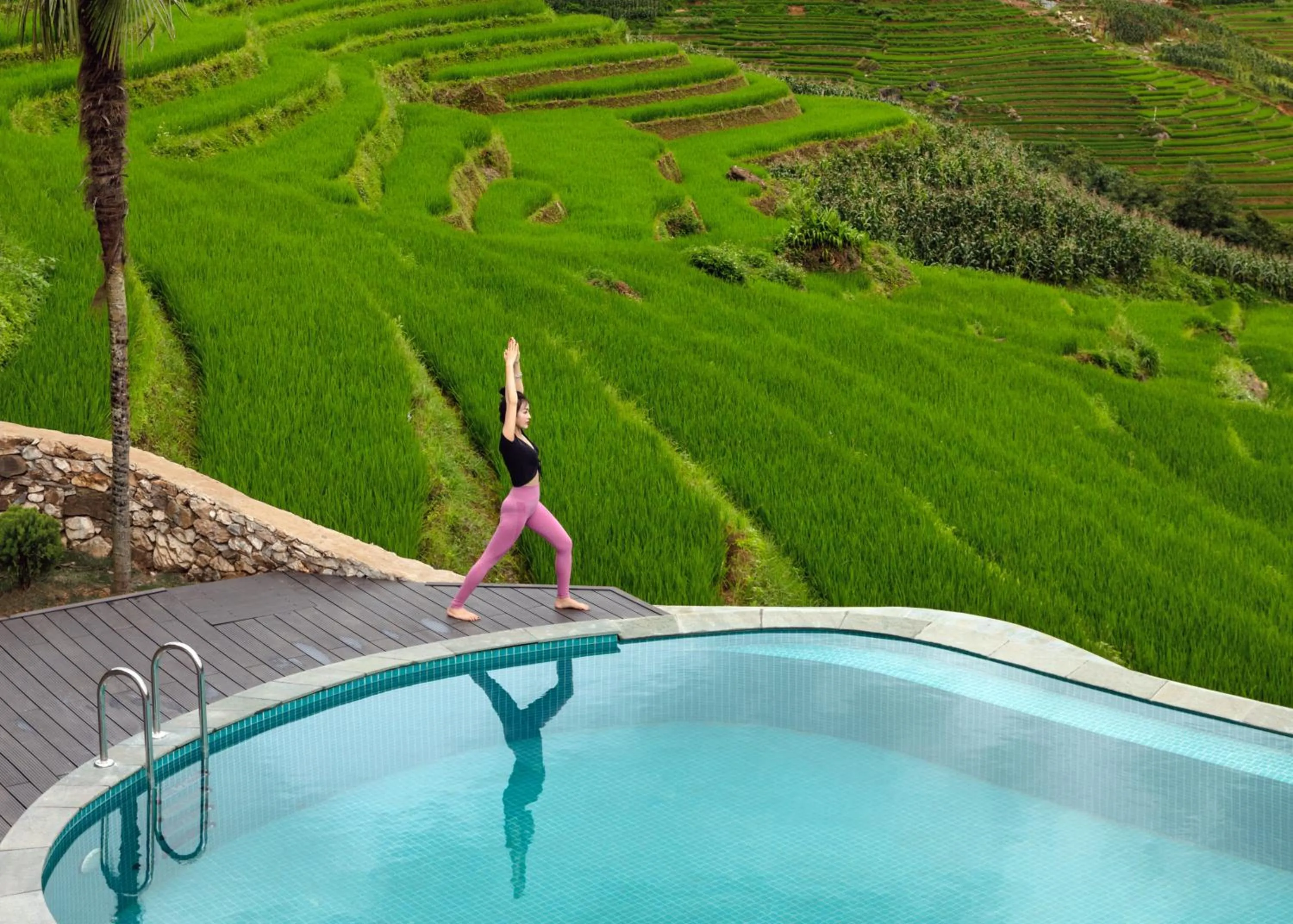 Pool view in Laxsik Ecolodge