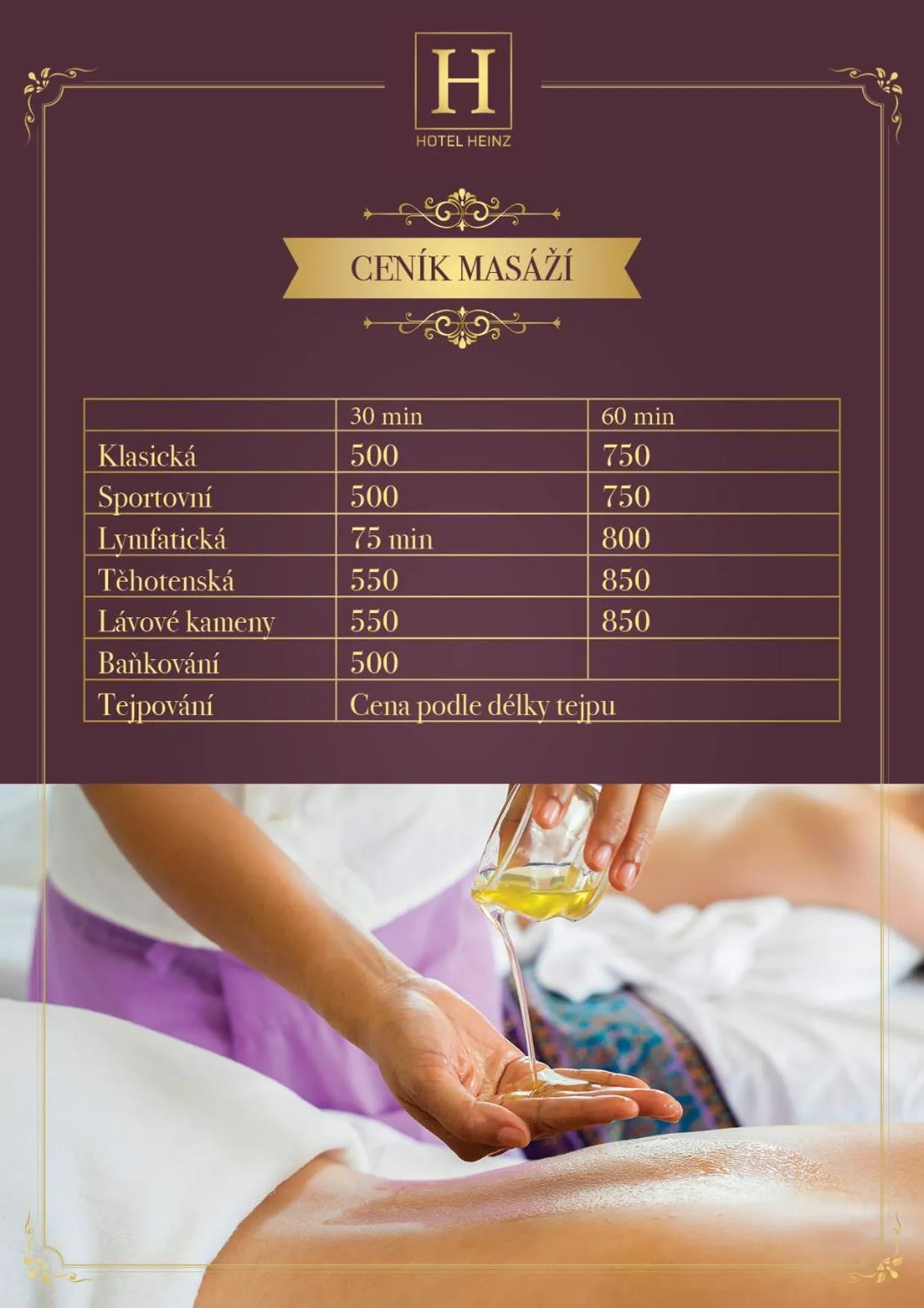 Massage in VIP suite hotel Heinz